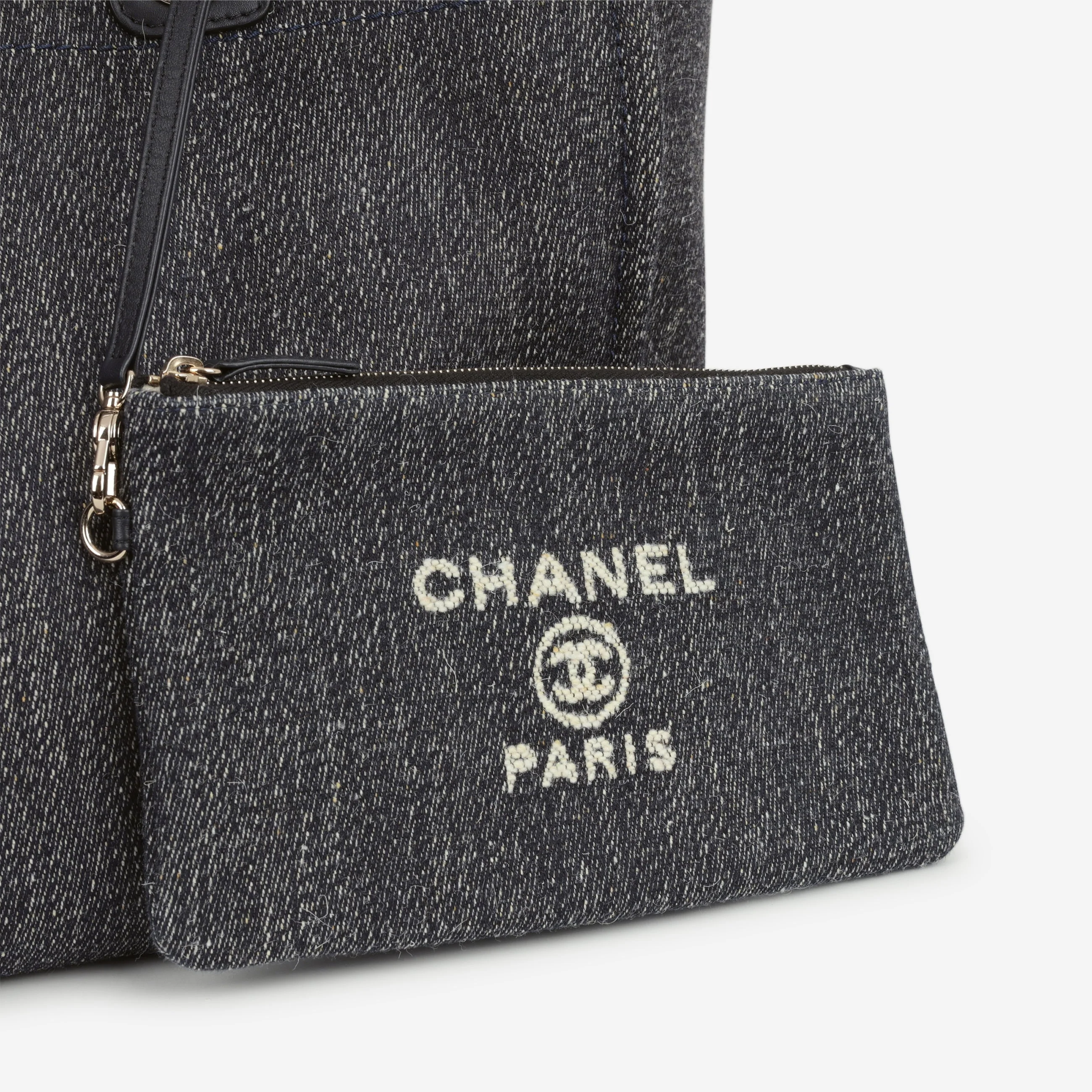 Chanel Large Deauville - Navy Denim | Champagne Gold Hardware - Image 7