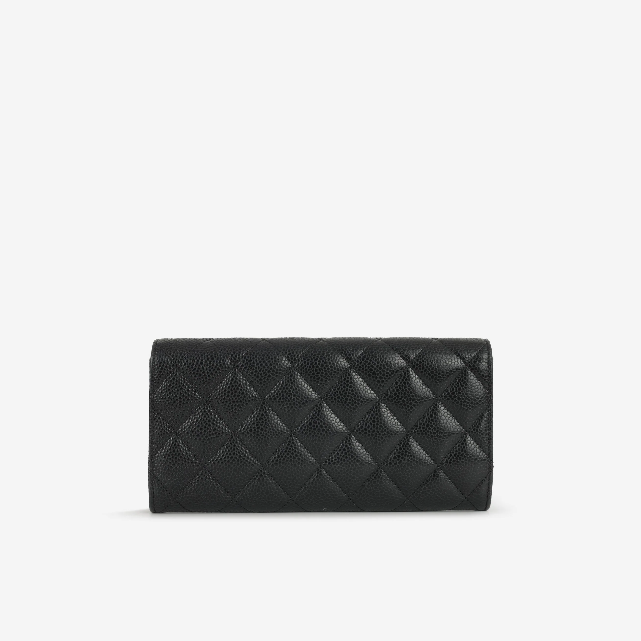Chanel Long Classic Flap Wallet - Black Caviar | Gold Hardware - Image 3