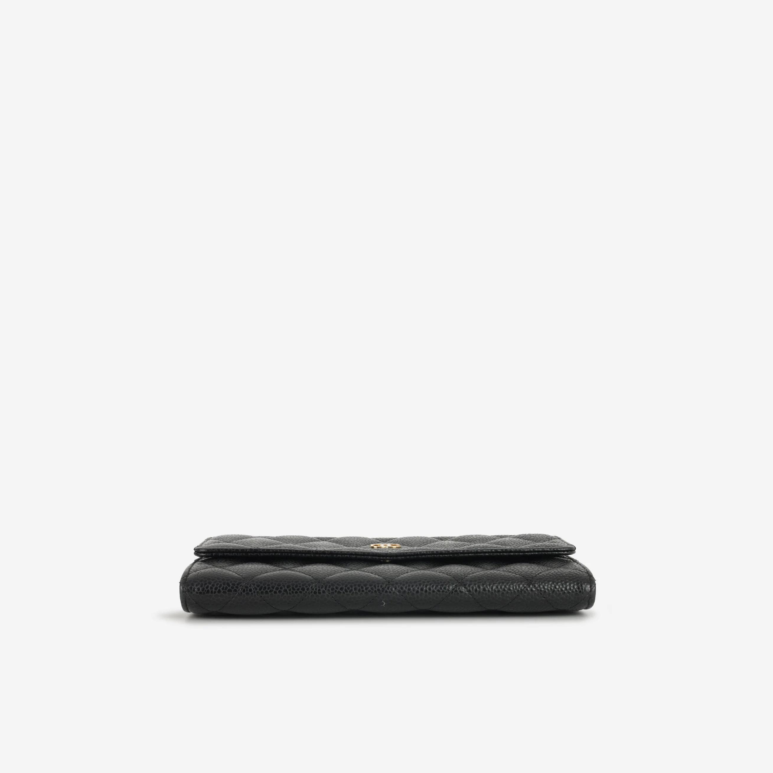 Chanel Long Classic Flap Wallet - Black Caviar | Gold Hardware - Image 4