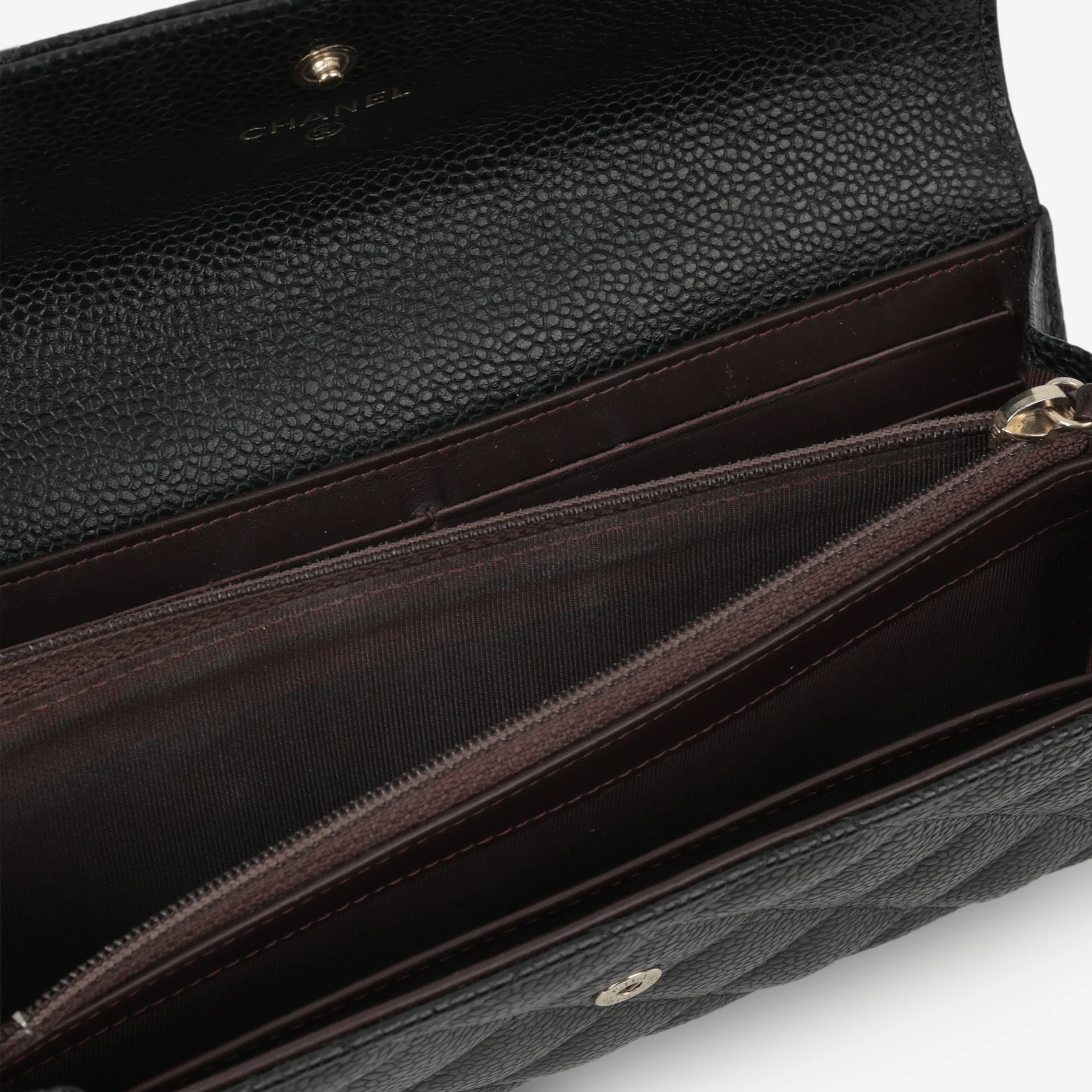 Chanel Long Classic Flap Wallet - Black Caviar | Gold Hardware - Image 5
