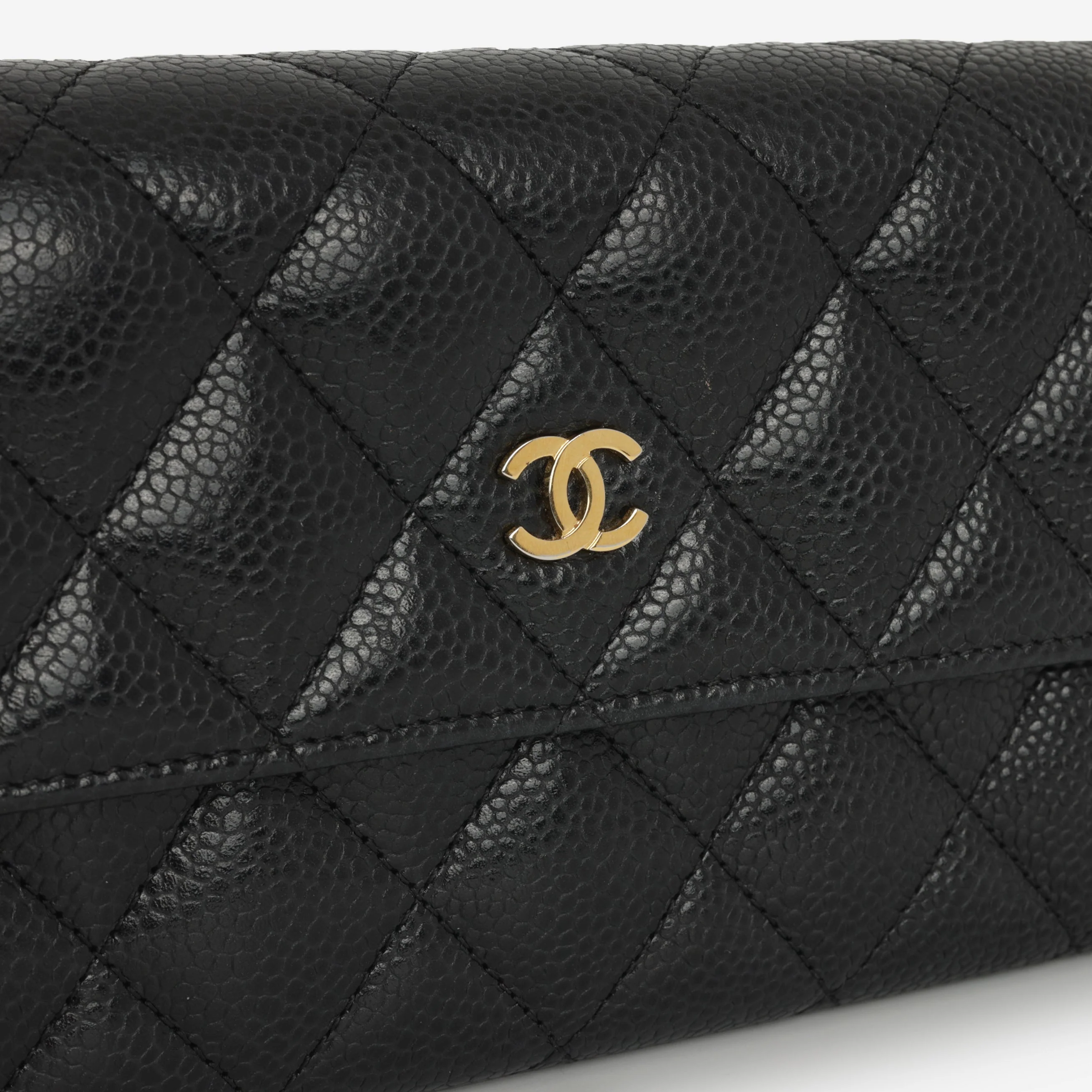 Chanel Long Classic Flap Wallet - Black Caviar | Gold Hardware - Image 7