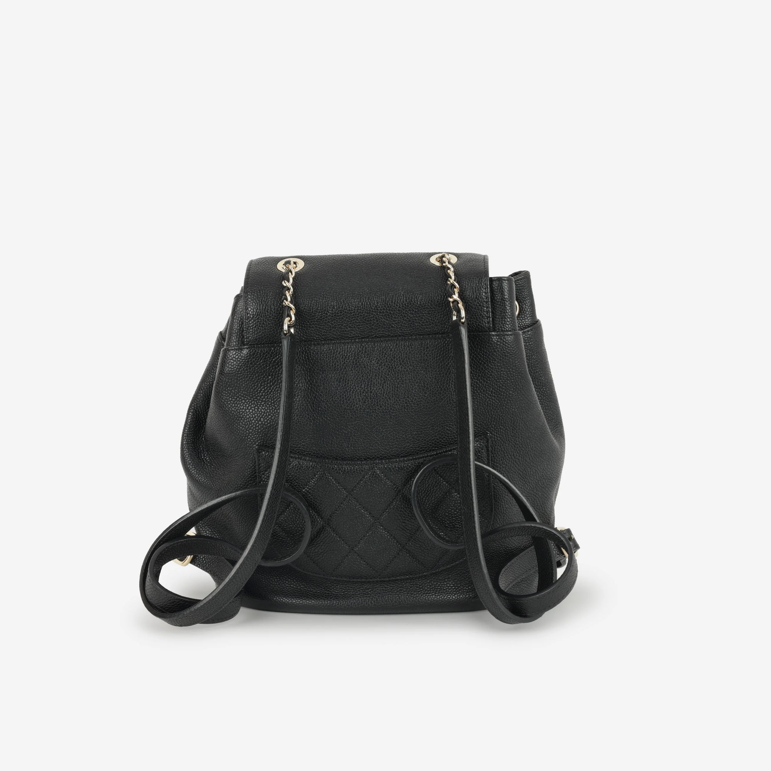 Chanel Matelasse Chain Backpack - Black Caviar | Champagne Gold Hardware - Image 3