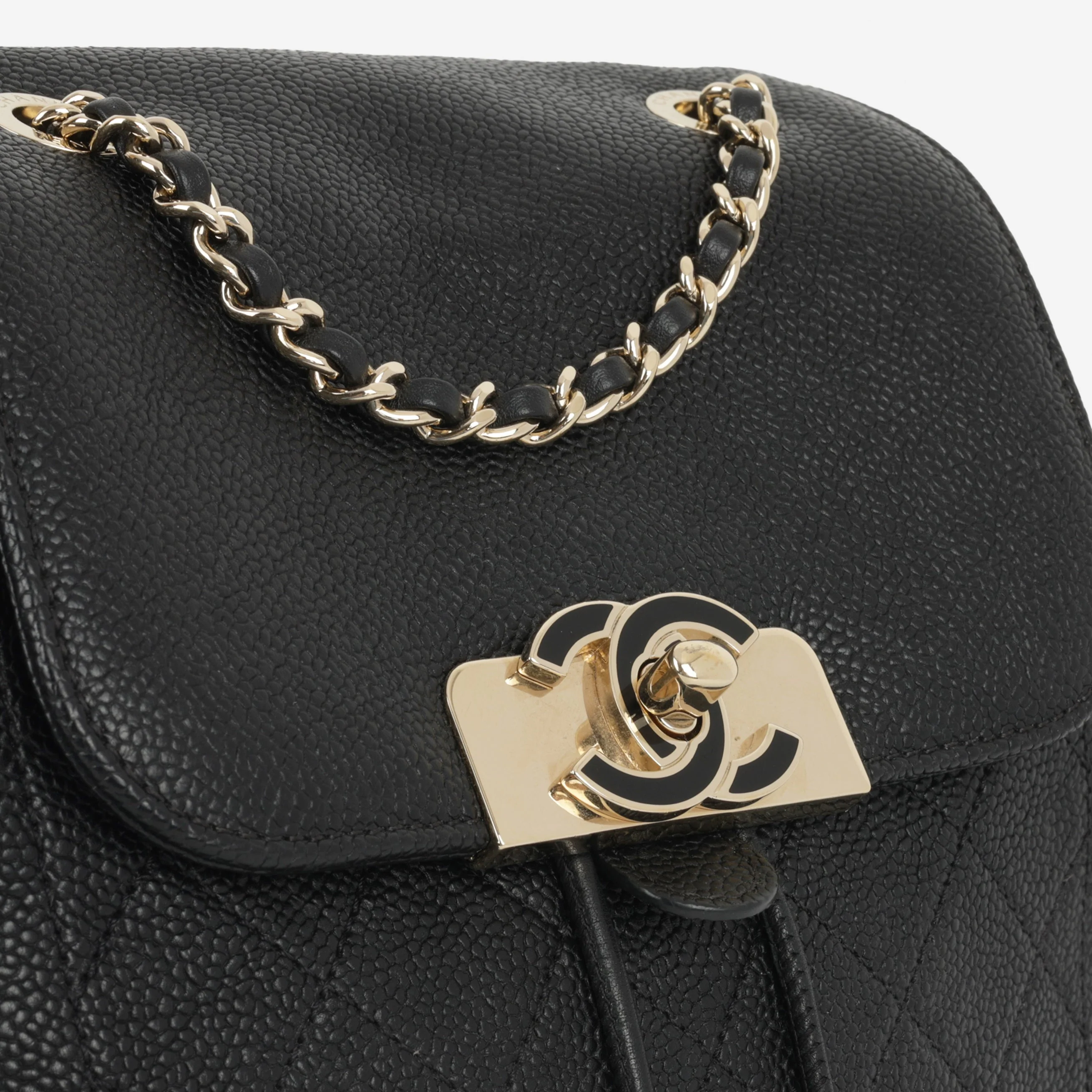Chanel Matelasse Chain Backpack - Black Caviar | Champagne Gold Hardware - Image 7