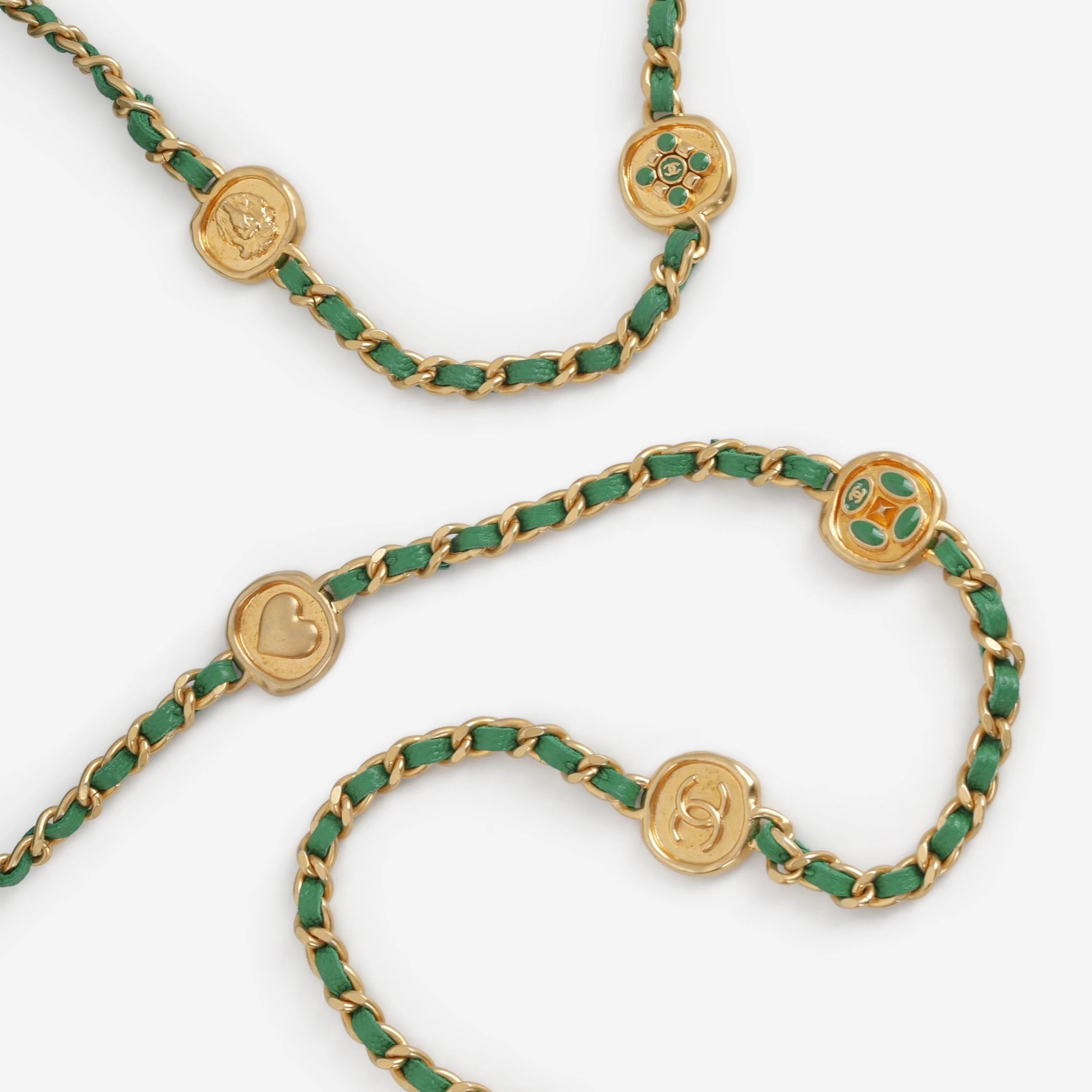 Chanel Medallion Wallet On Chain - Green Caviar | Gold Hardware - Image 8