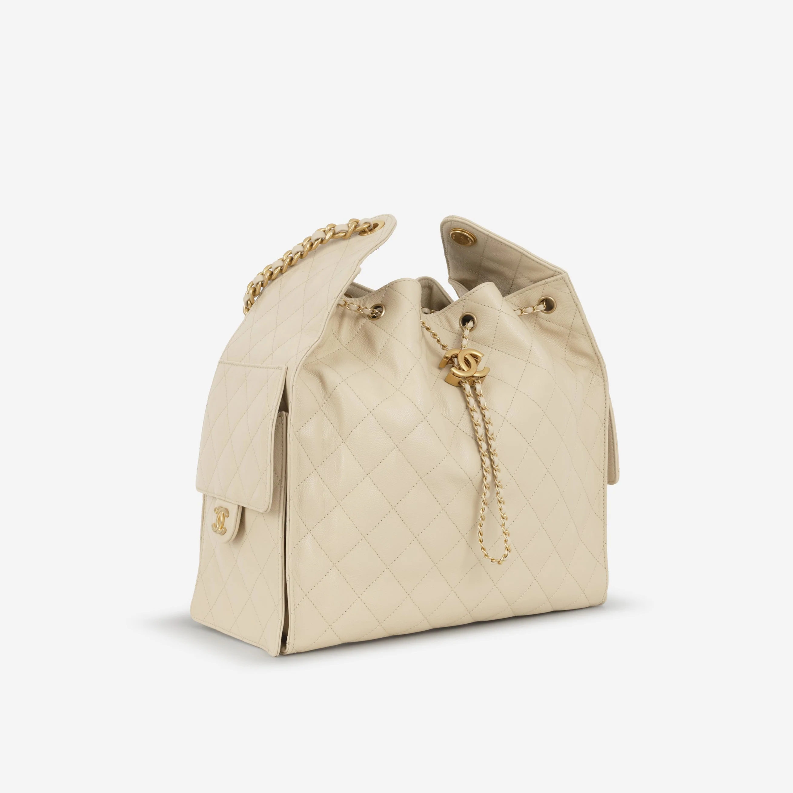 Chanel Medium 25 Hobo Bag - Beige Caviar | Gold Hardware - Image 2
