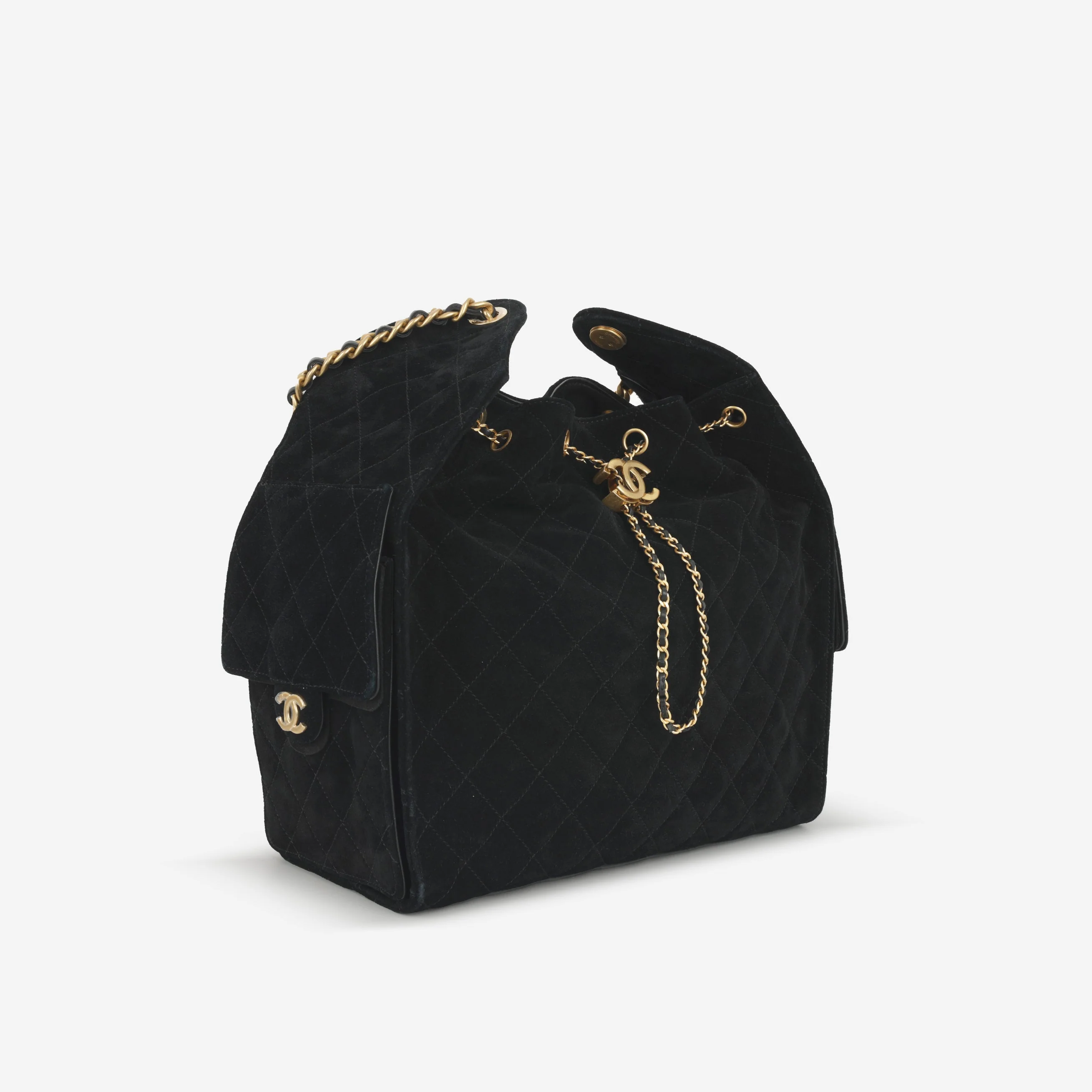 Chanel Medium 25 Hobo Bag - Black Suede | Gold Hardware - Image 2
