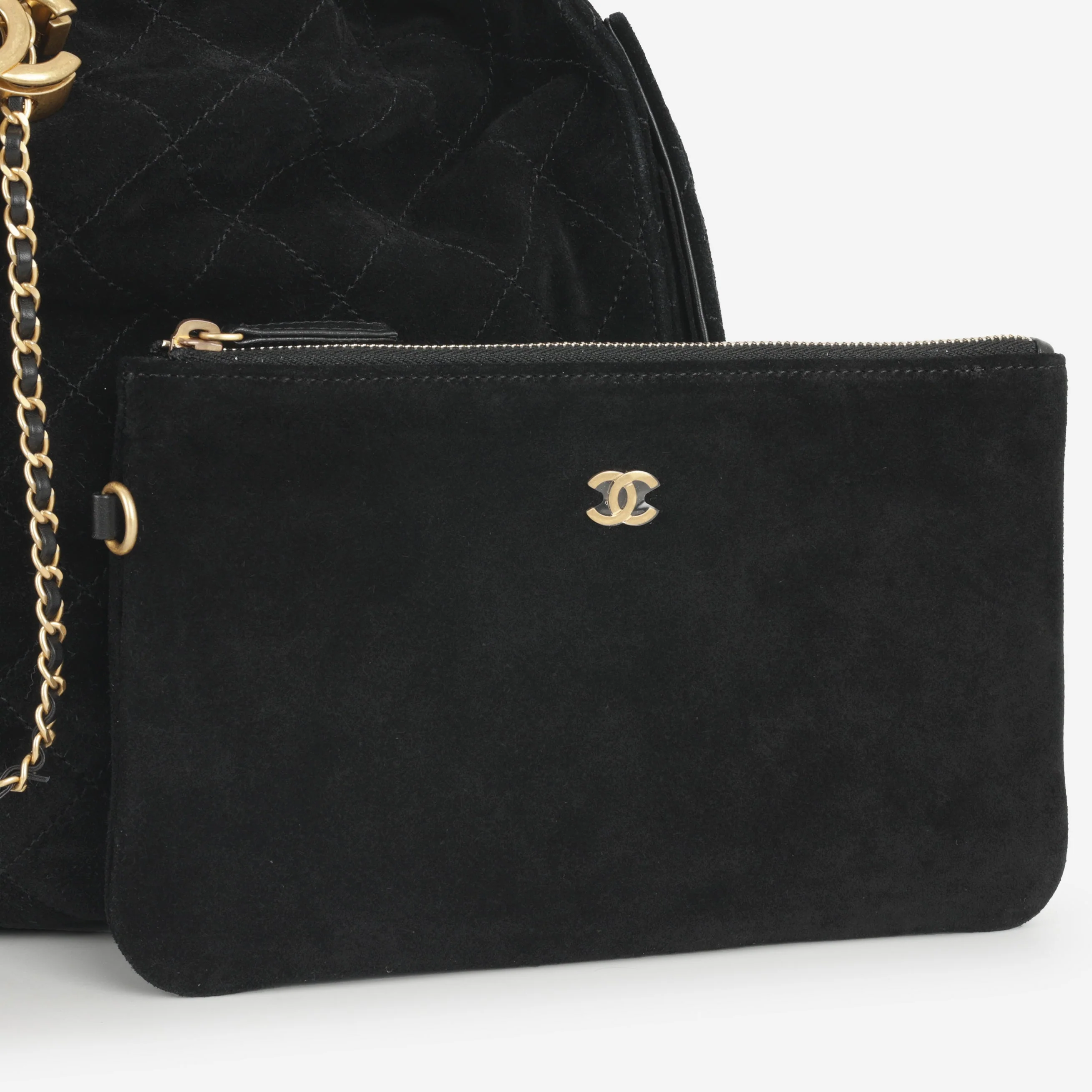 Chanel Medium 25 Hobo Bag - Black Suede | Gold Hardware - Image 5