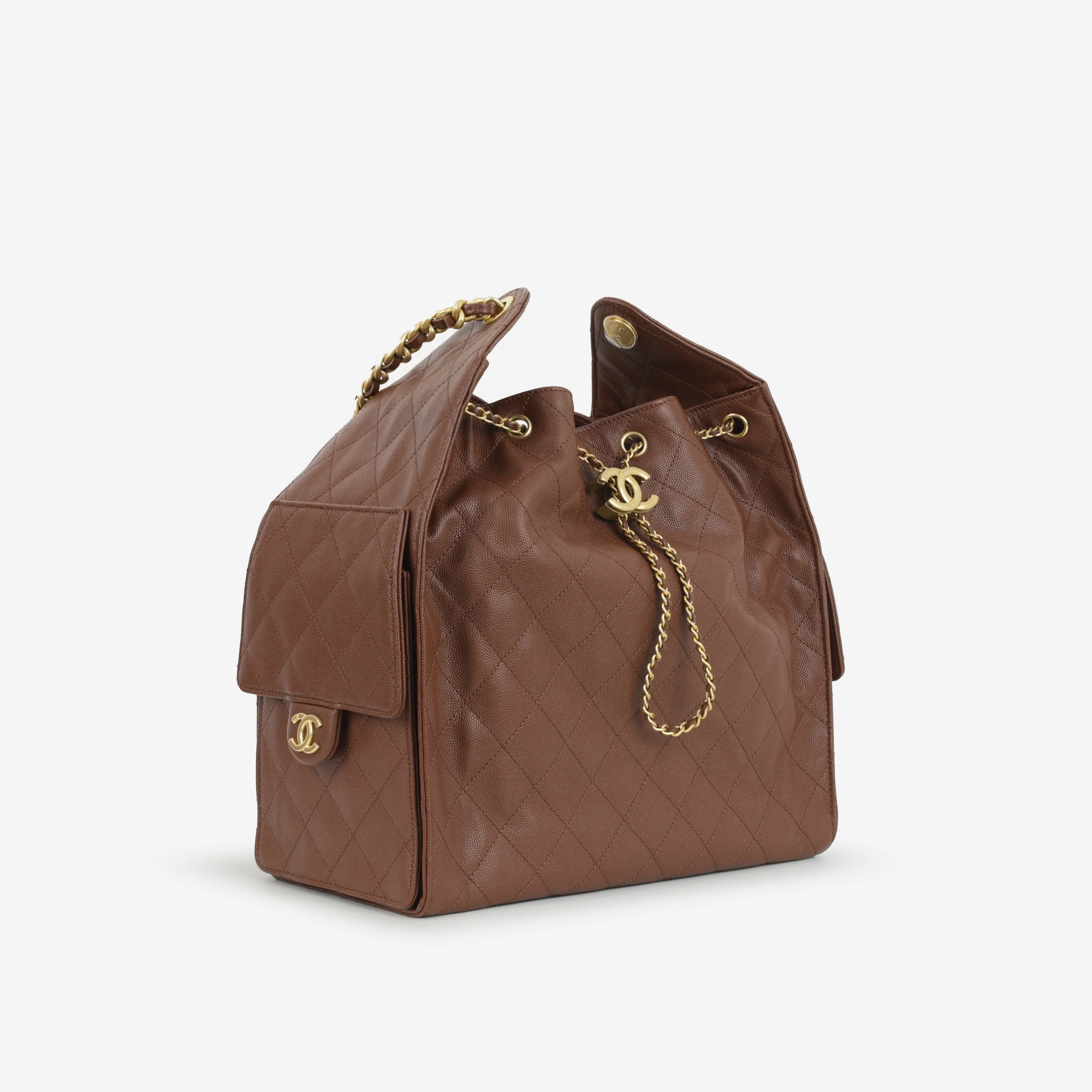 Chanel Medium 25 Hobo Bag - Brown Caviar | Aged Gold Hardware - Image 2