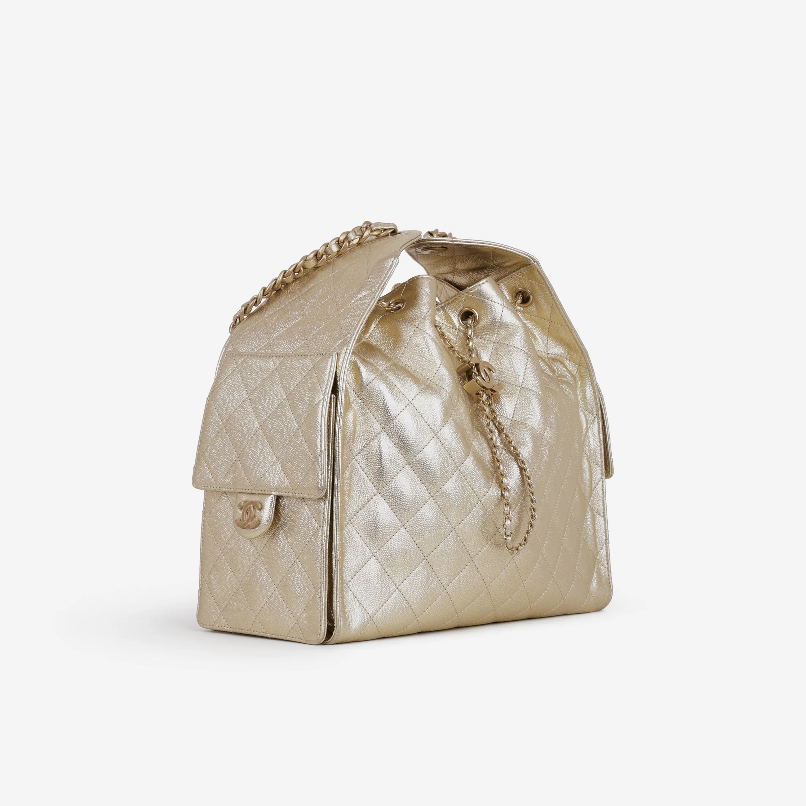 Chanel Medium 25 Hobo Bag - Champagne Gold Caviar | Gold Hardware - Image 2