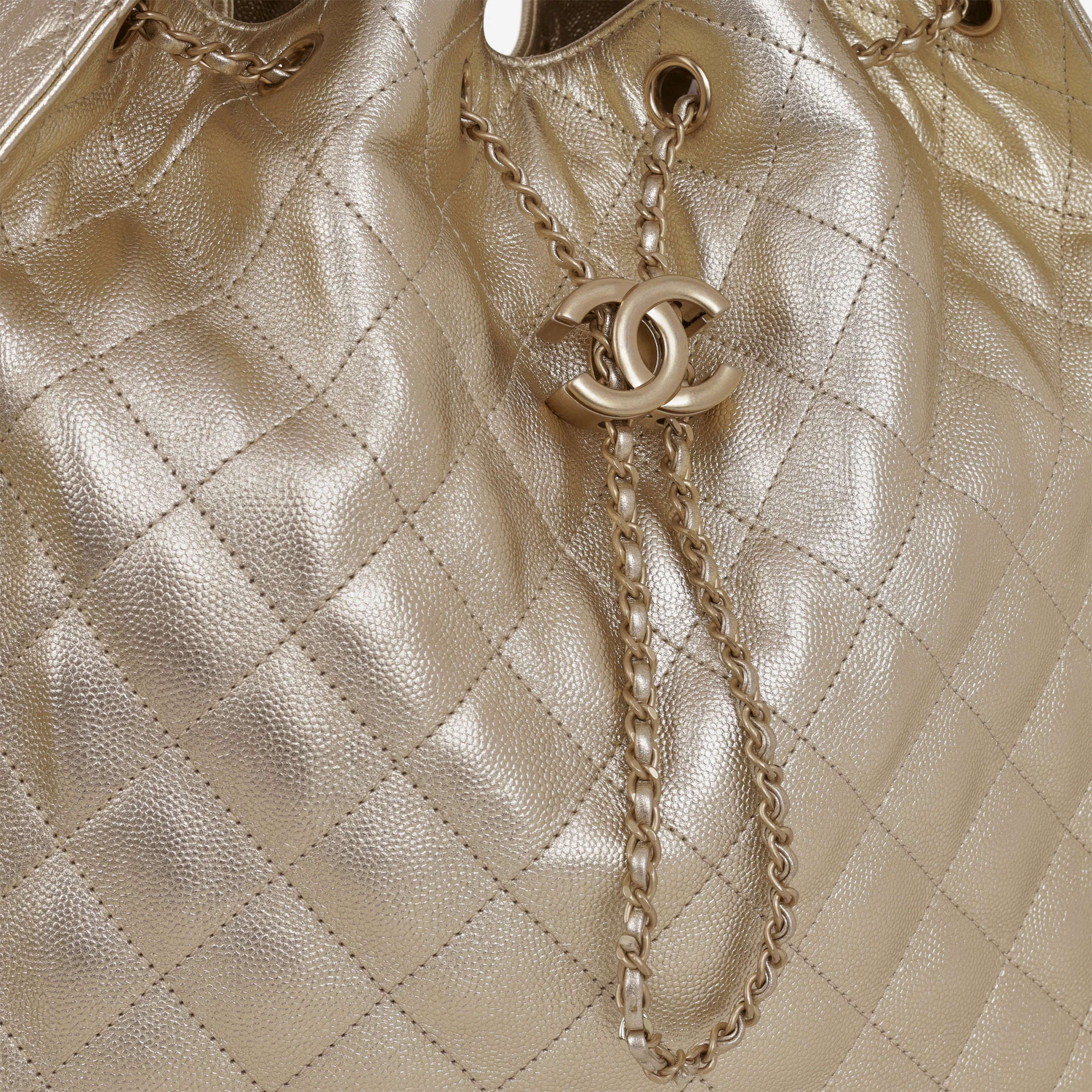 Chanel Medium 25 Hobo Bag - Champagne Gold Caviar | Gold Hardware - Image 9