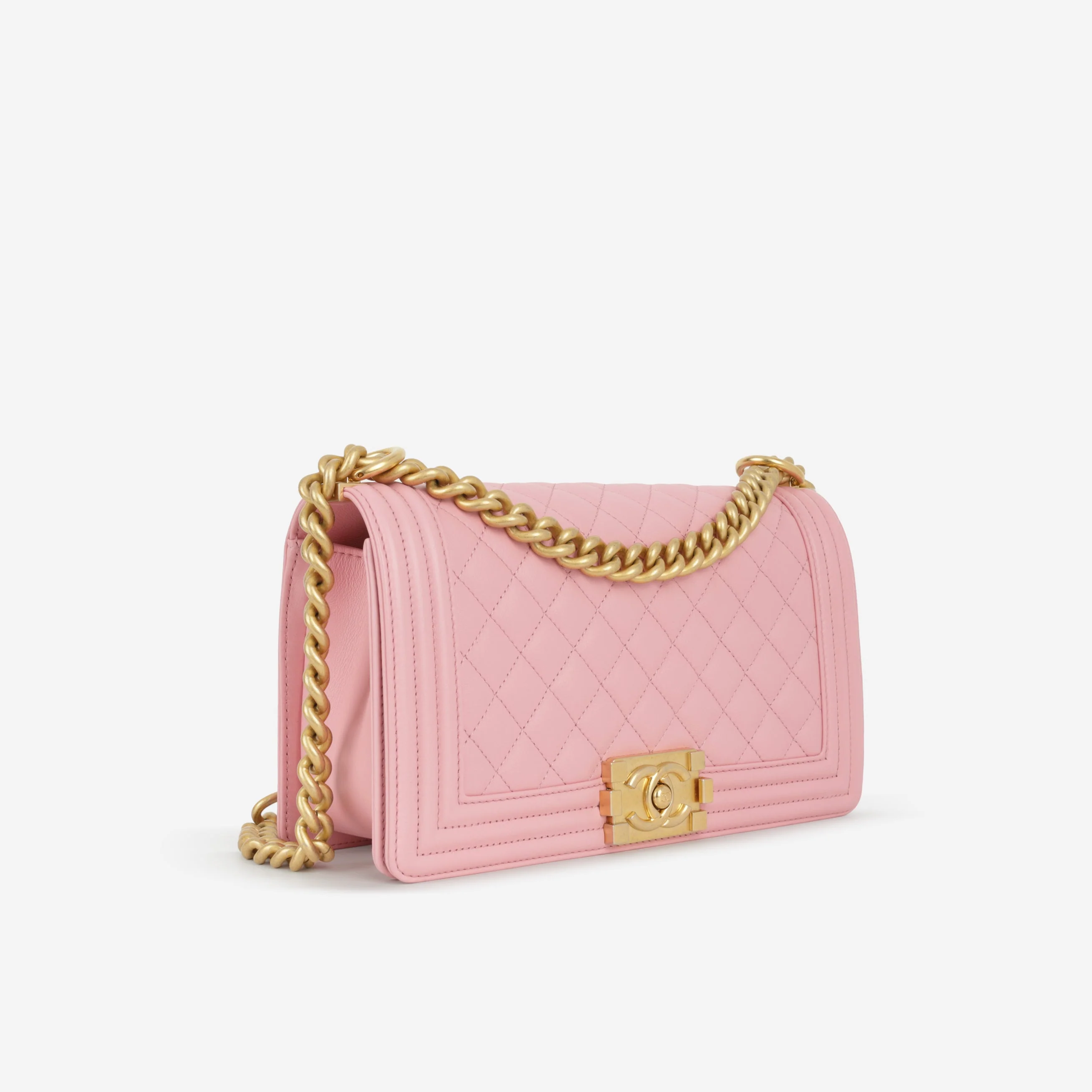 Chanel Medium Boy Bag - Pink Lambskin | Aged Gold Hardware - Image 2