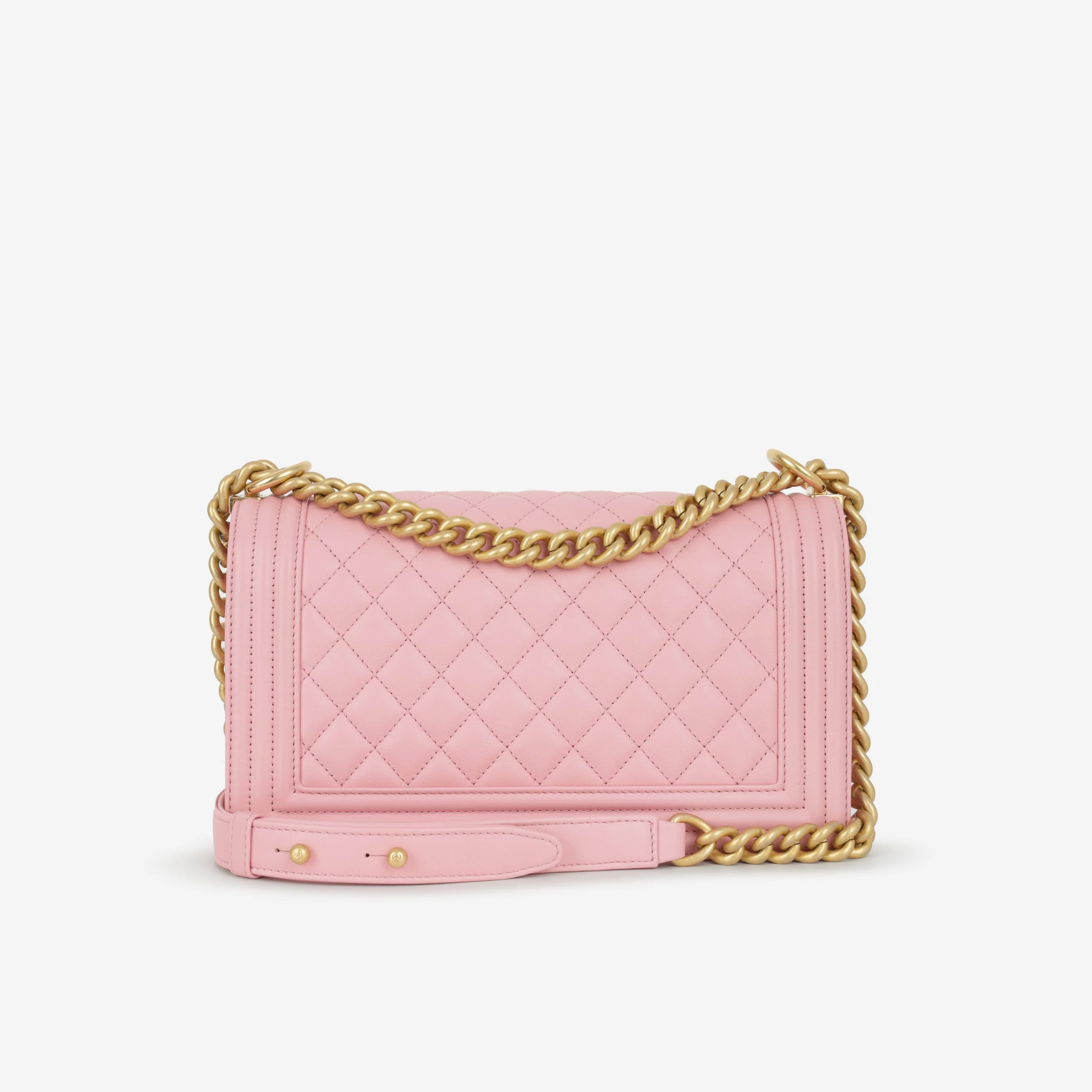Chanel Medium Boy Bag - Pink Lambskin | Aged Gold Hardware - Image 3