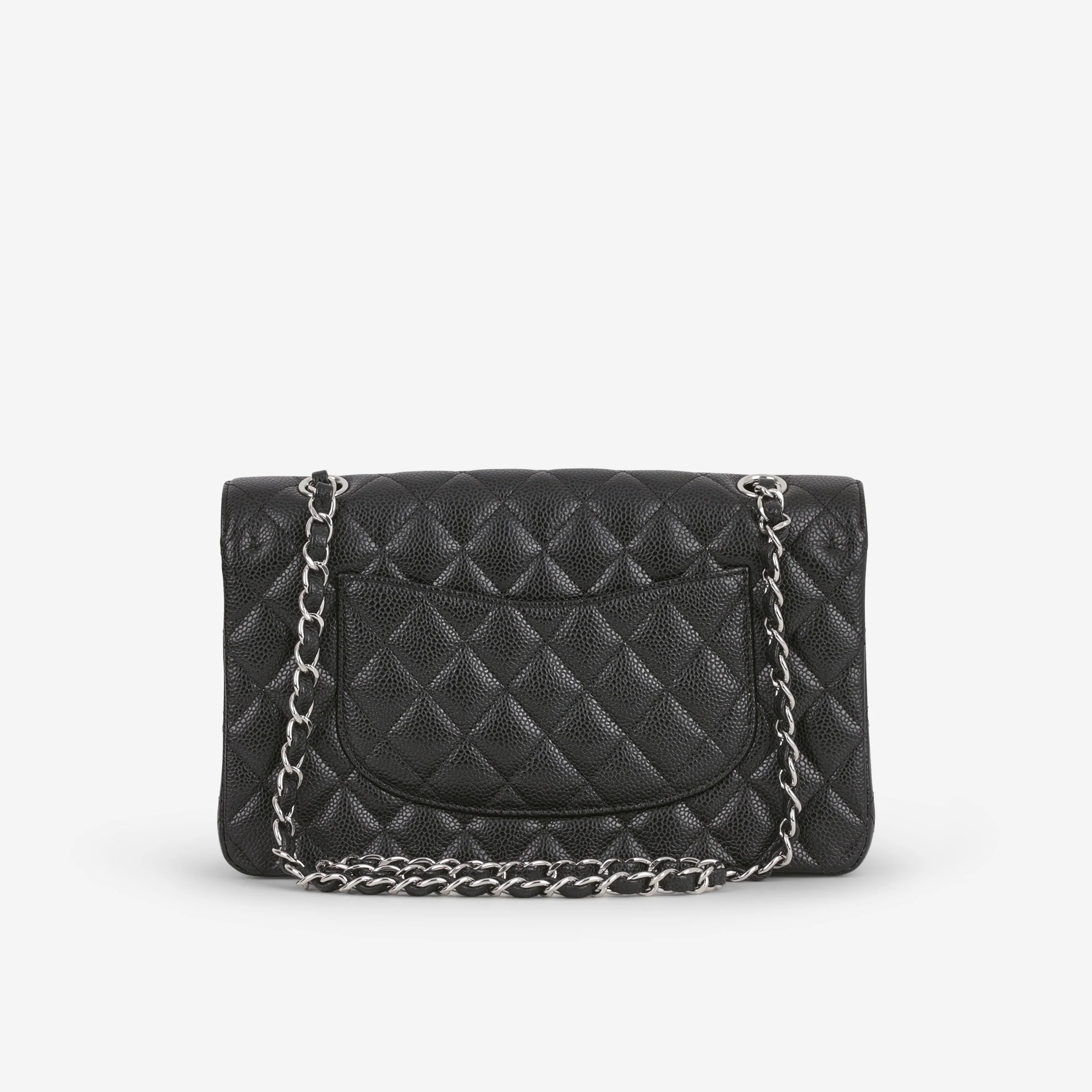 Chanel Medium Classic Flap - Black Caviar | Silver Hardware (2014) - Image 3