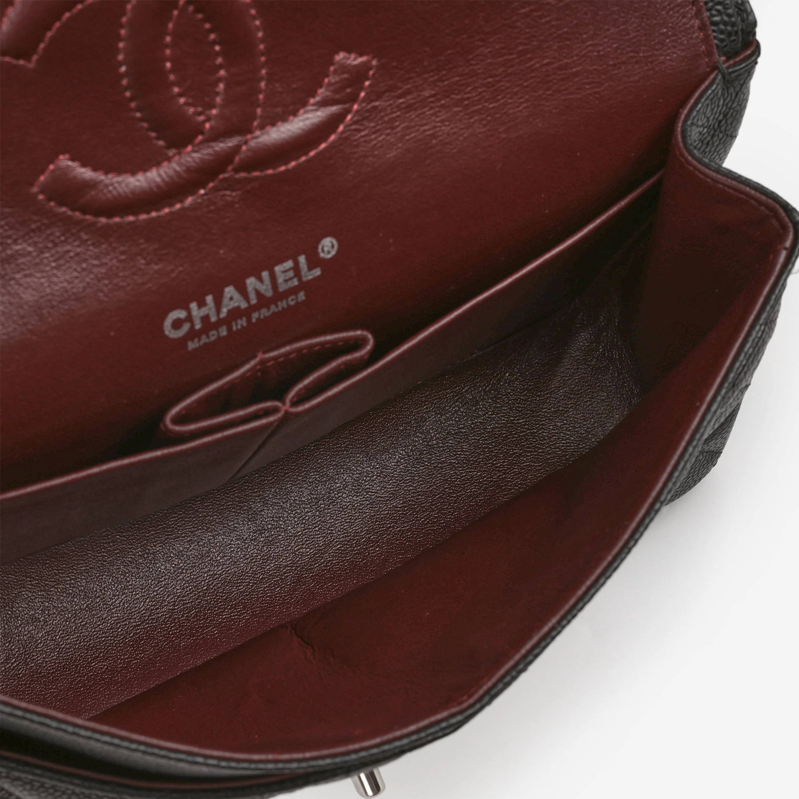 Chanel Medium Classic Flap - Black Caviar | Silver Hardware (2014) - Image 5