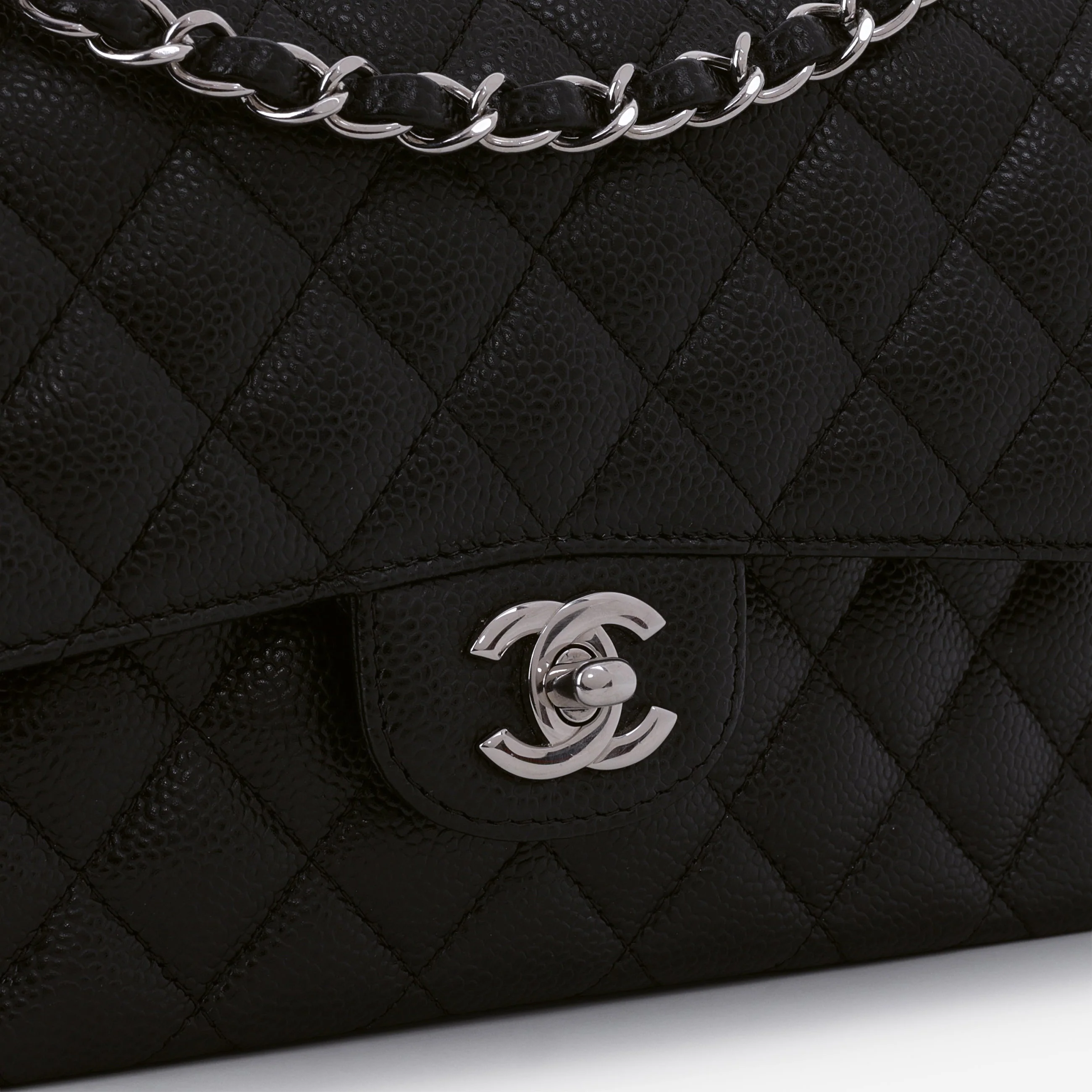 Chanel Medium Classic Flap - Black Caviar | Silver Hardware - Image 8