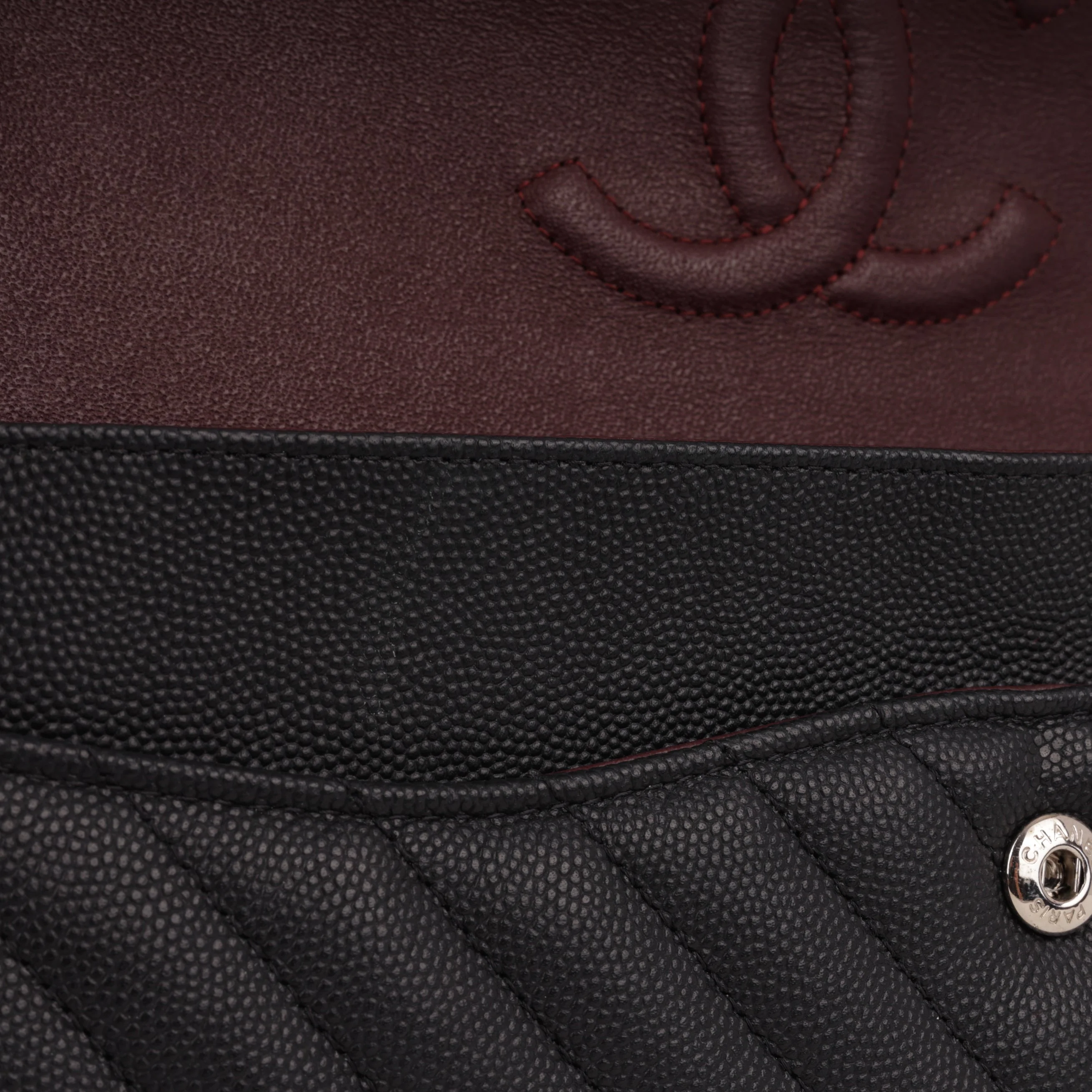 Chanel Medium Classic Flap - Black Chevron | Silver Hardware - Image 11