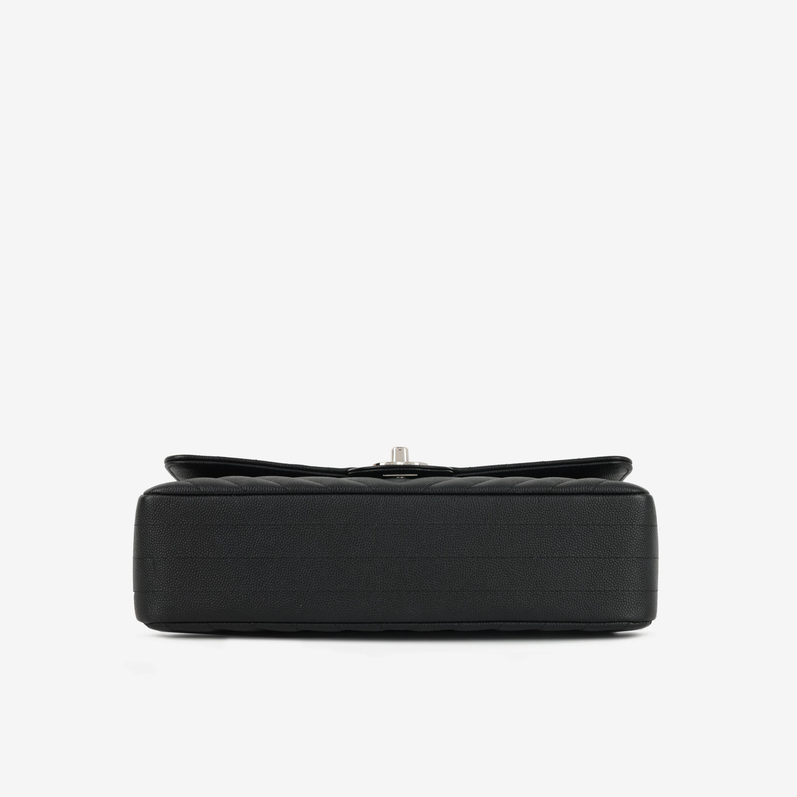Chanel Medium Classic Flap - Black Chevron | Silver Hardware - Image 4