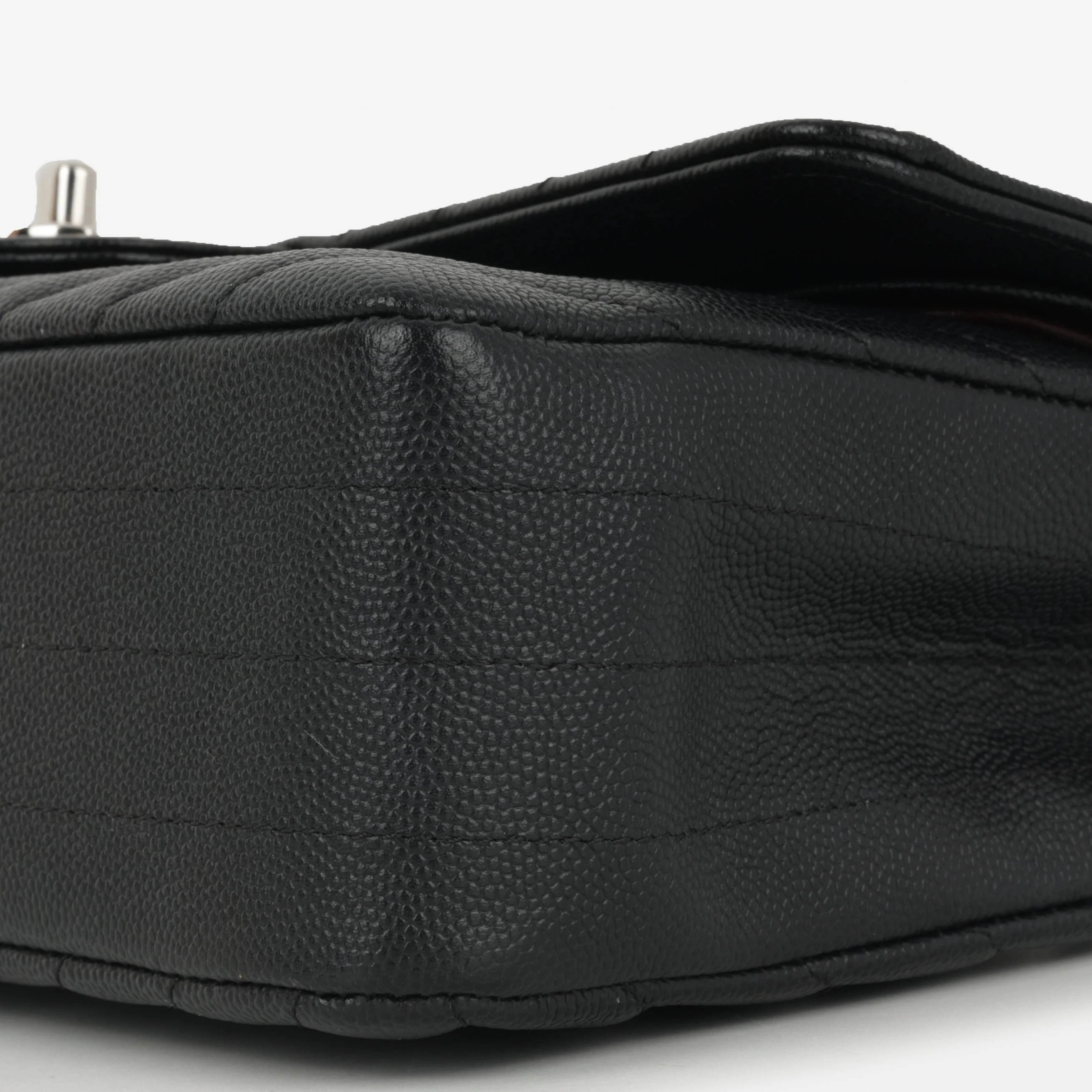 Chanel Medium Classic Flap - Black Chevron | Silver Hardware - Image 6
