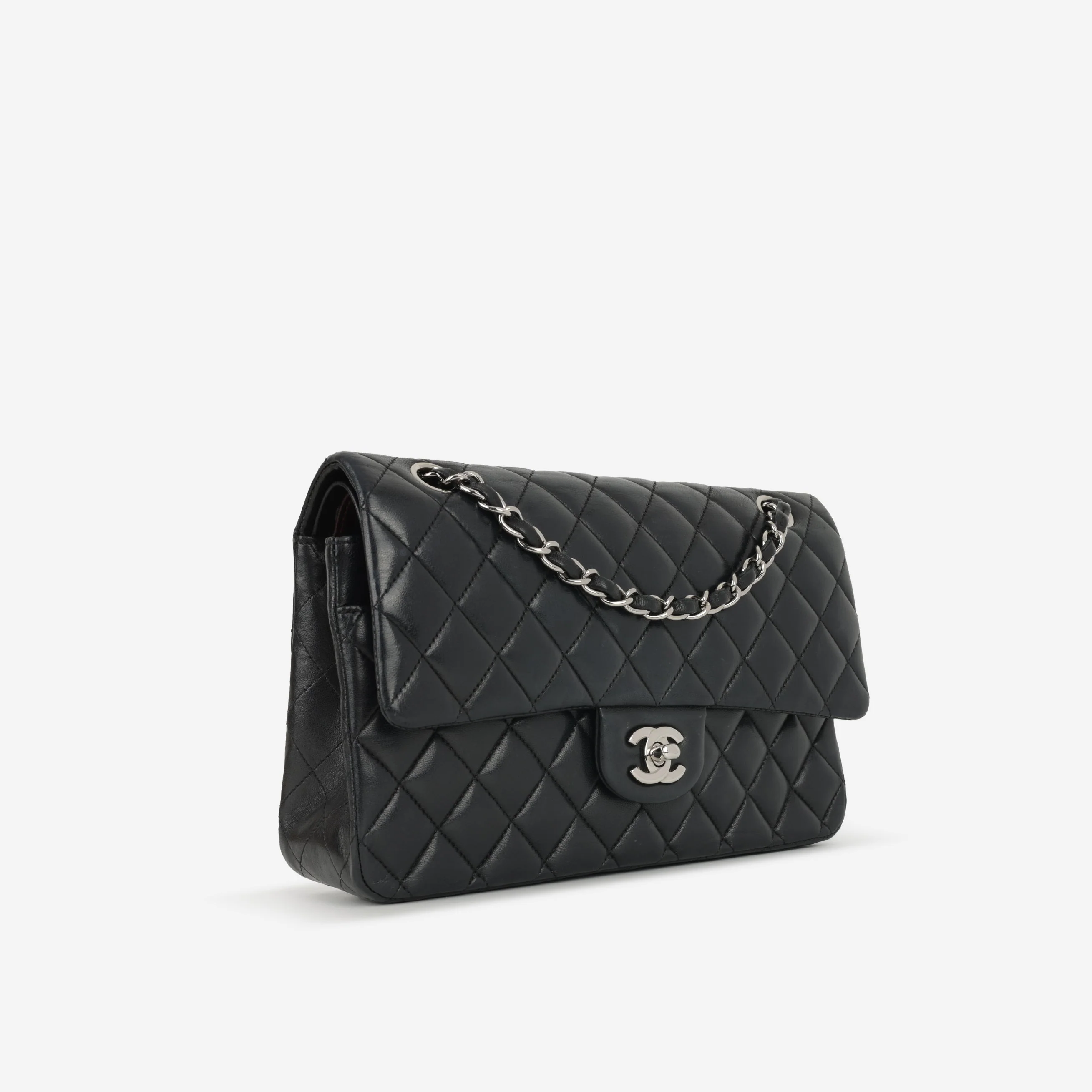 Chanel Medium Classic Flap - Black Lambskin | Silver Hardware - Image 2