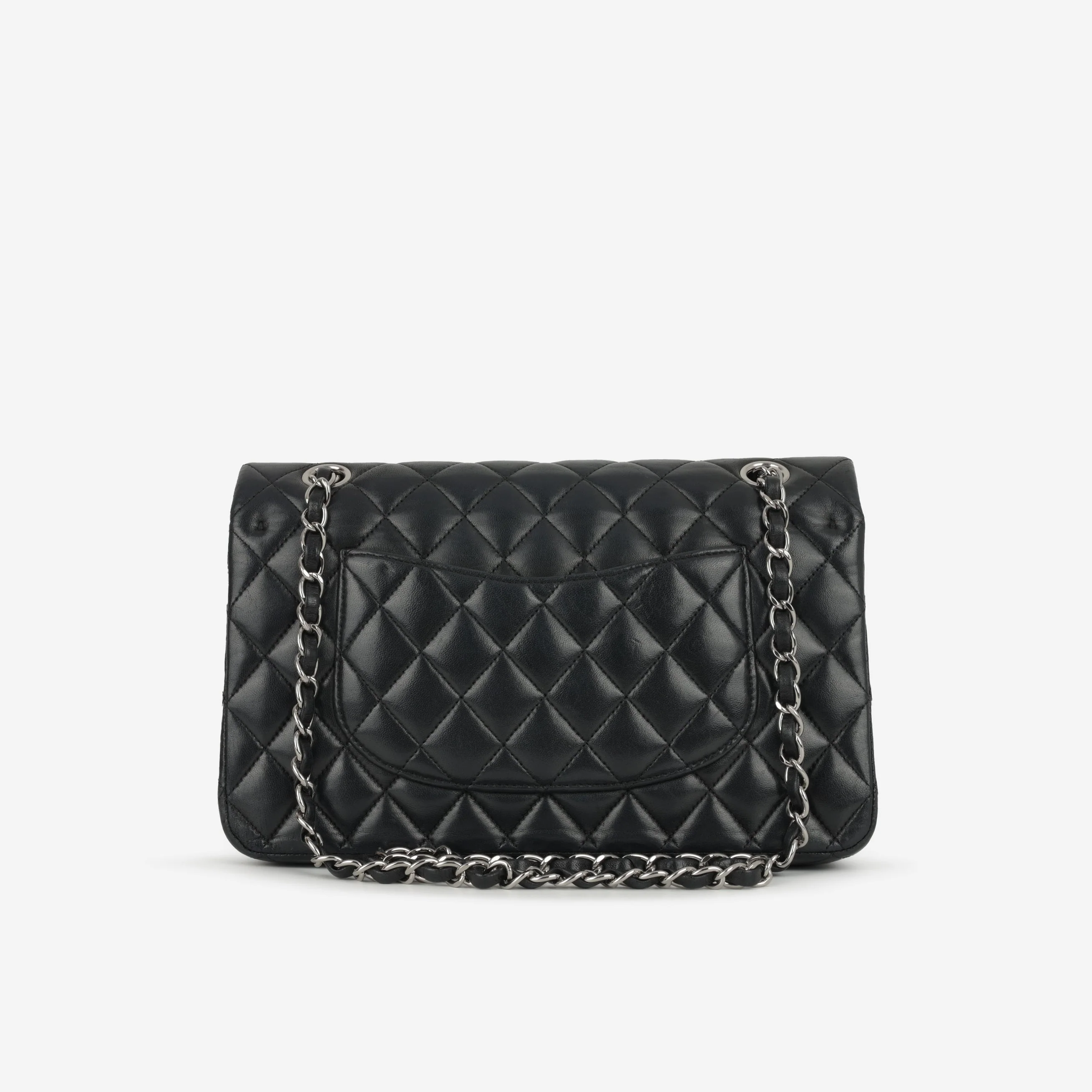 Chanel Medium Classic Flap - Black Lambskin | Silver Hardware - Image 3