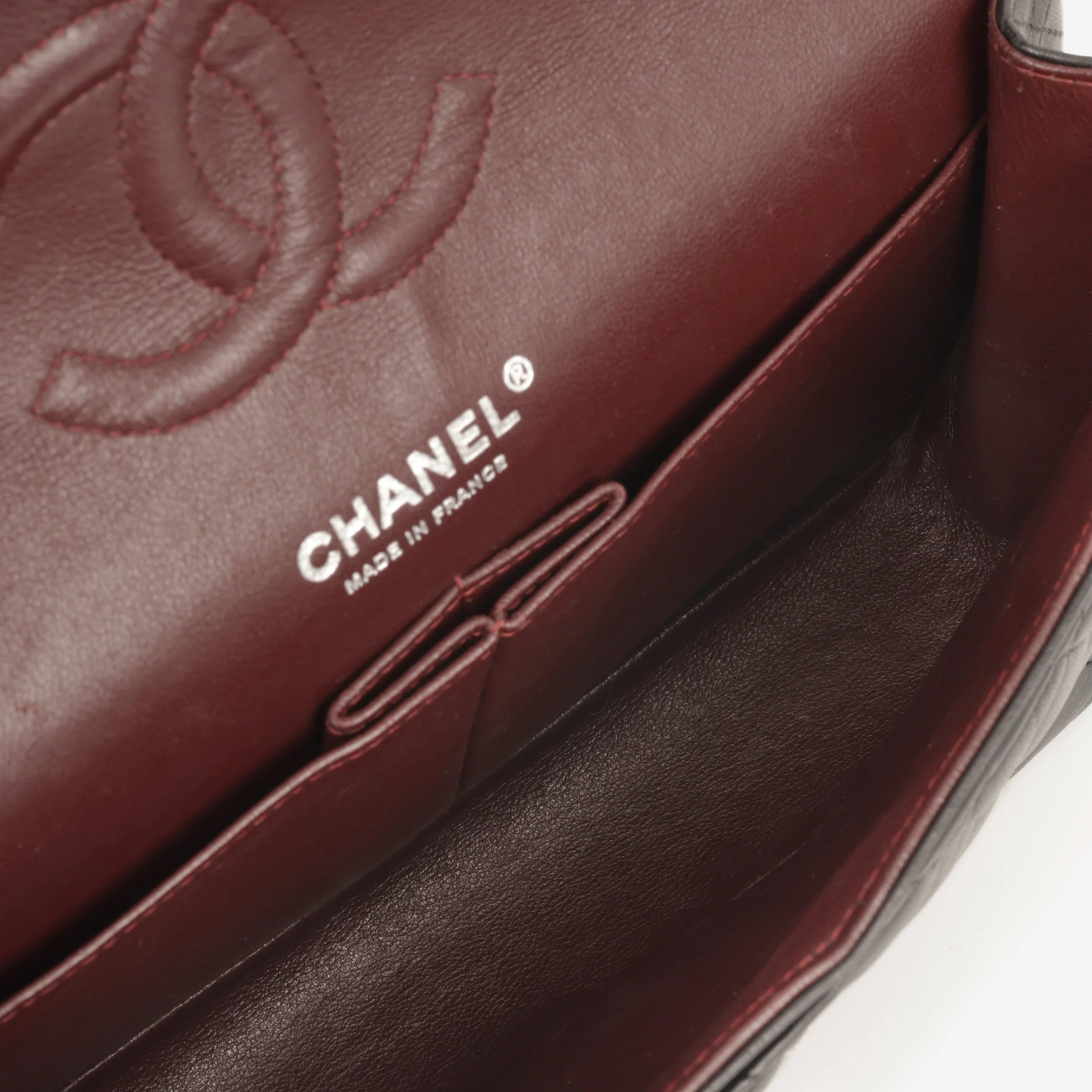 Chanel Medium Classic Flap - Black Lambskin | Silver Hardware - Image 5