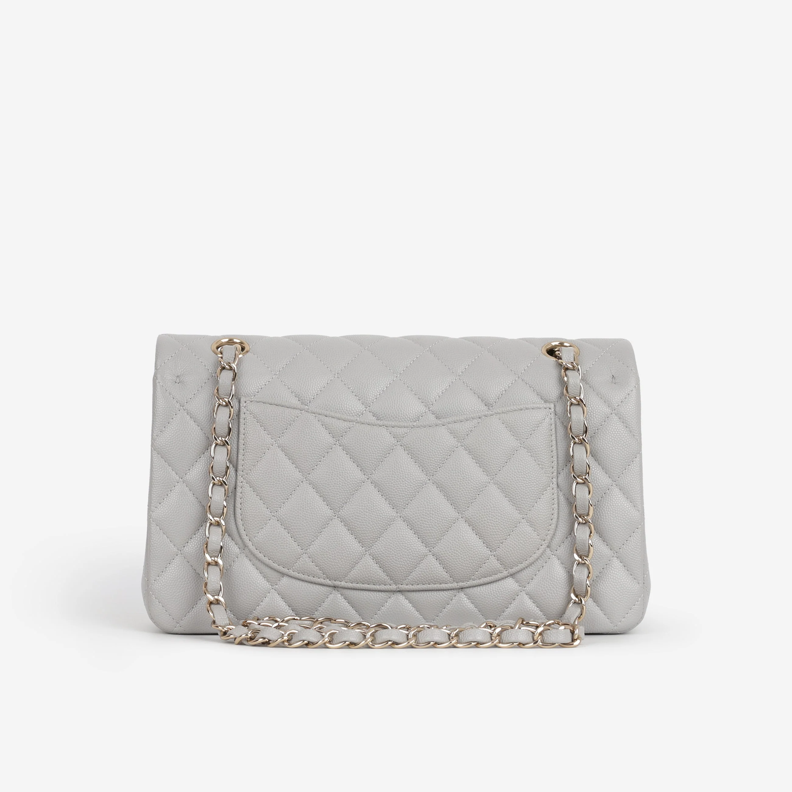 Chanel Medium Classic Flap - Grey Caviar | Champagne Gold Hardware - Image 3