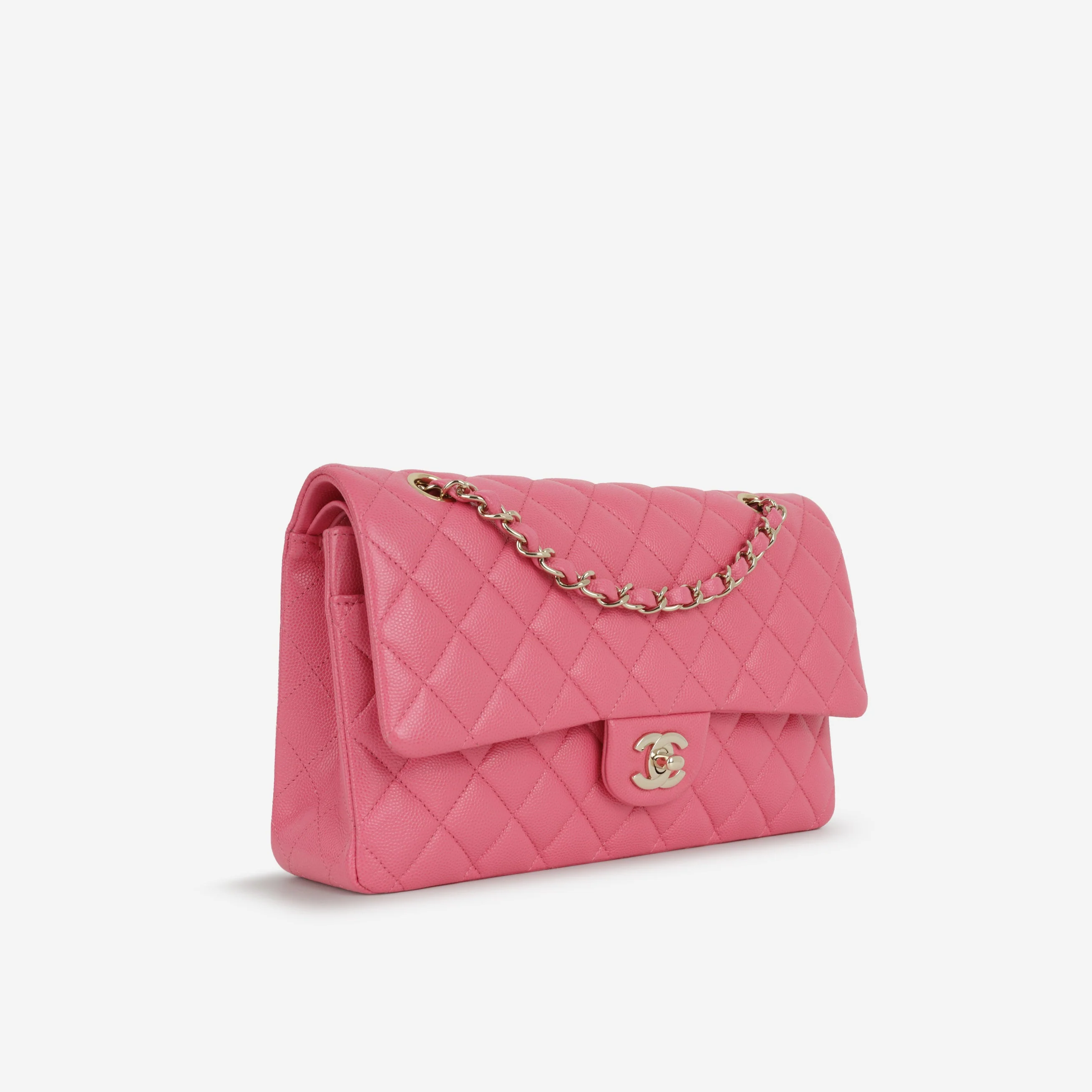 Chanel Medium Classic Flap - Hot Pink Caviar | Champagne Gold Hardware - Image 2
