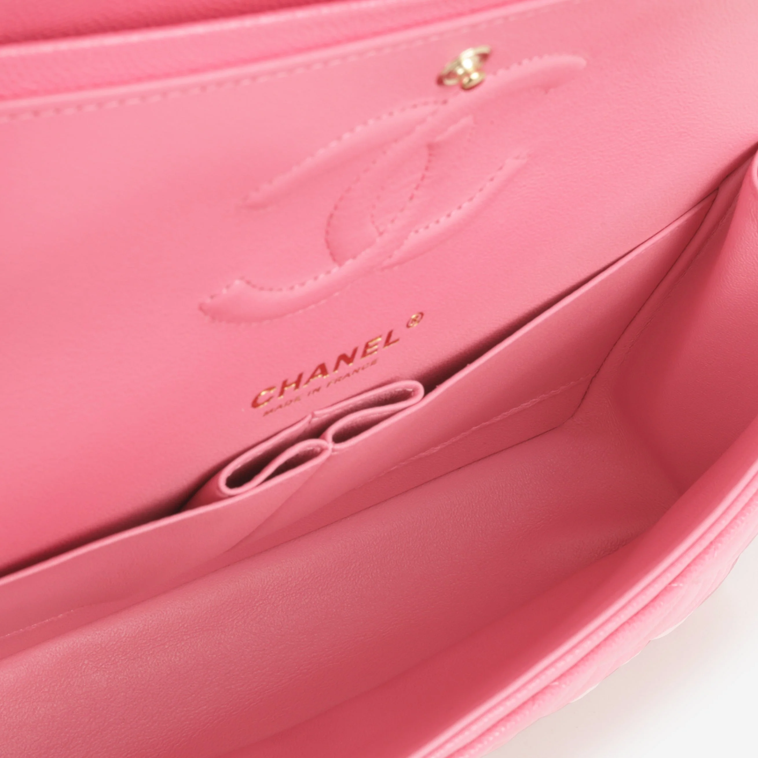 Chanel Medium Classic Flap - Hot Pink Caviar | Champagne Gold Hardware - Image 5