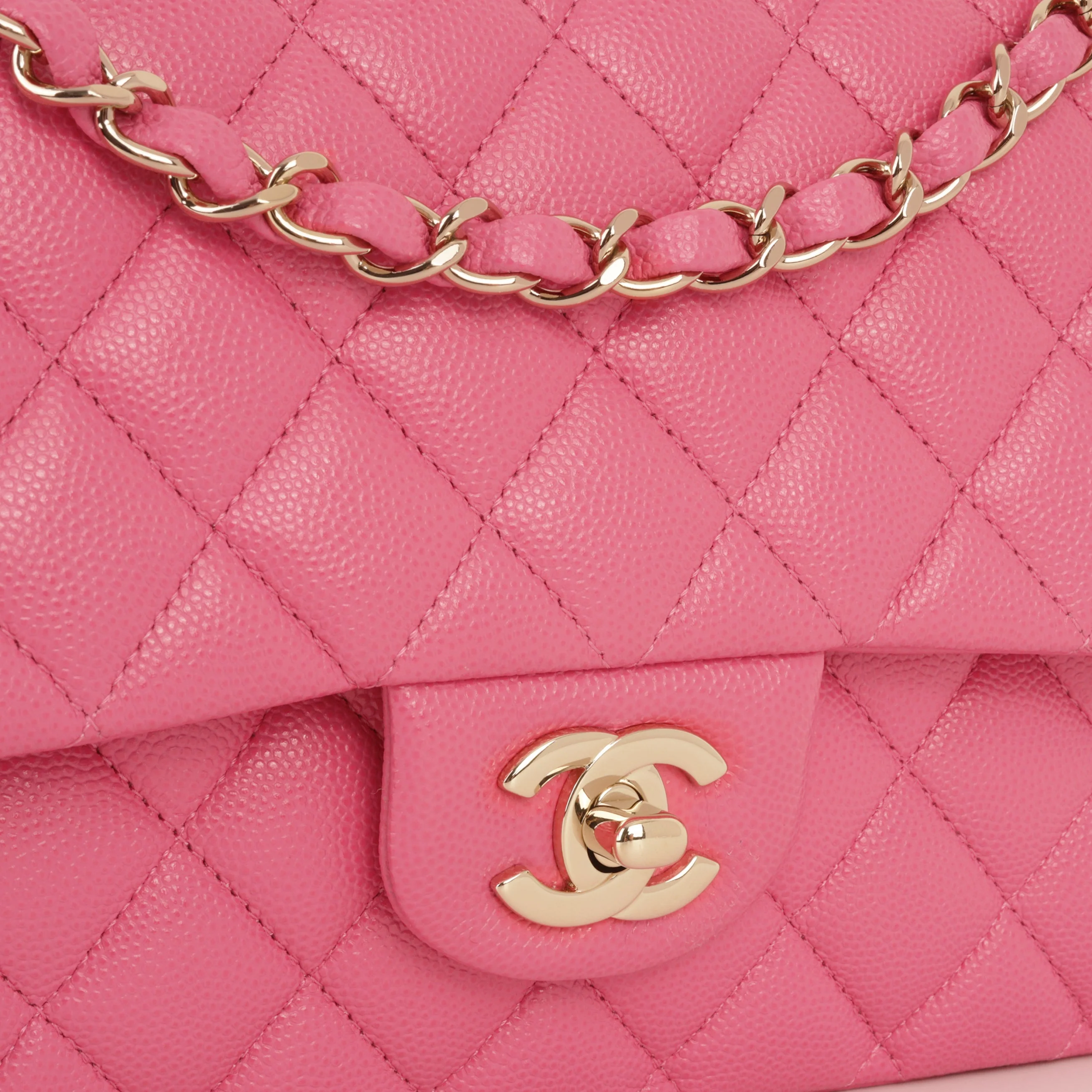 Chanel Medium Classic Flap - Hot Pink Caviar | Champagne Gold Hardware - Image 7