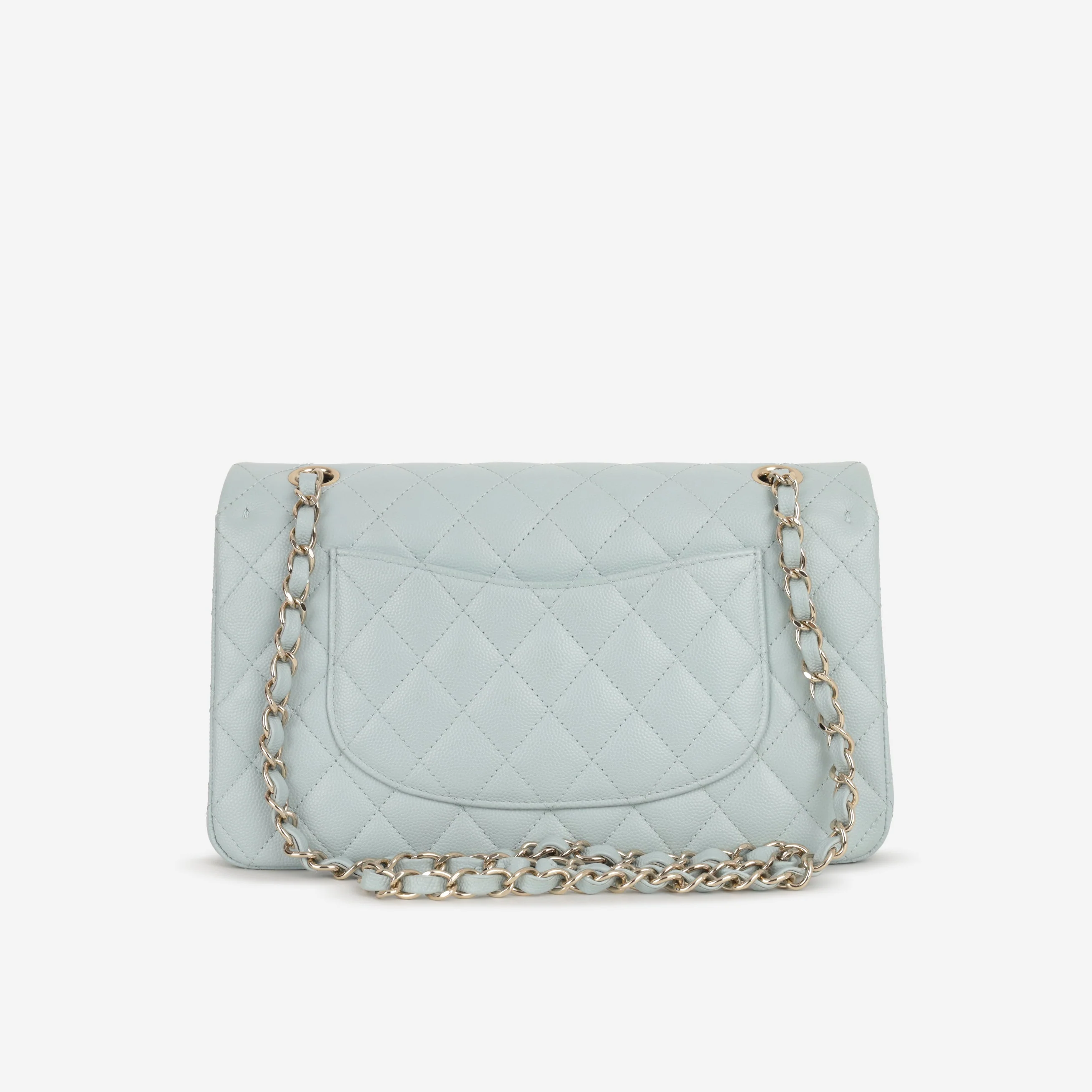Chanel Medium Classic Flap - Light Blue Caviar | Champagne Gold Hardware - Image 3