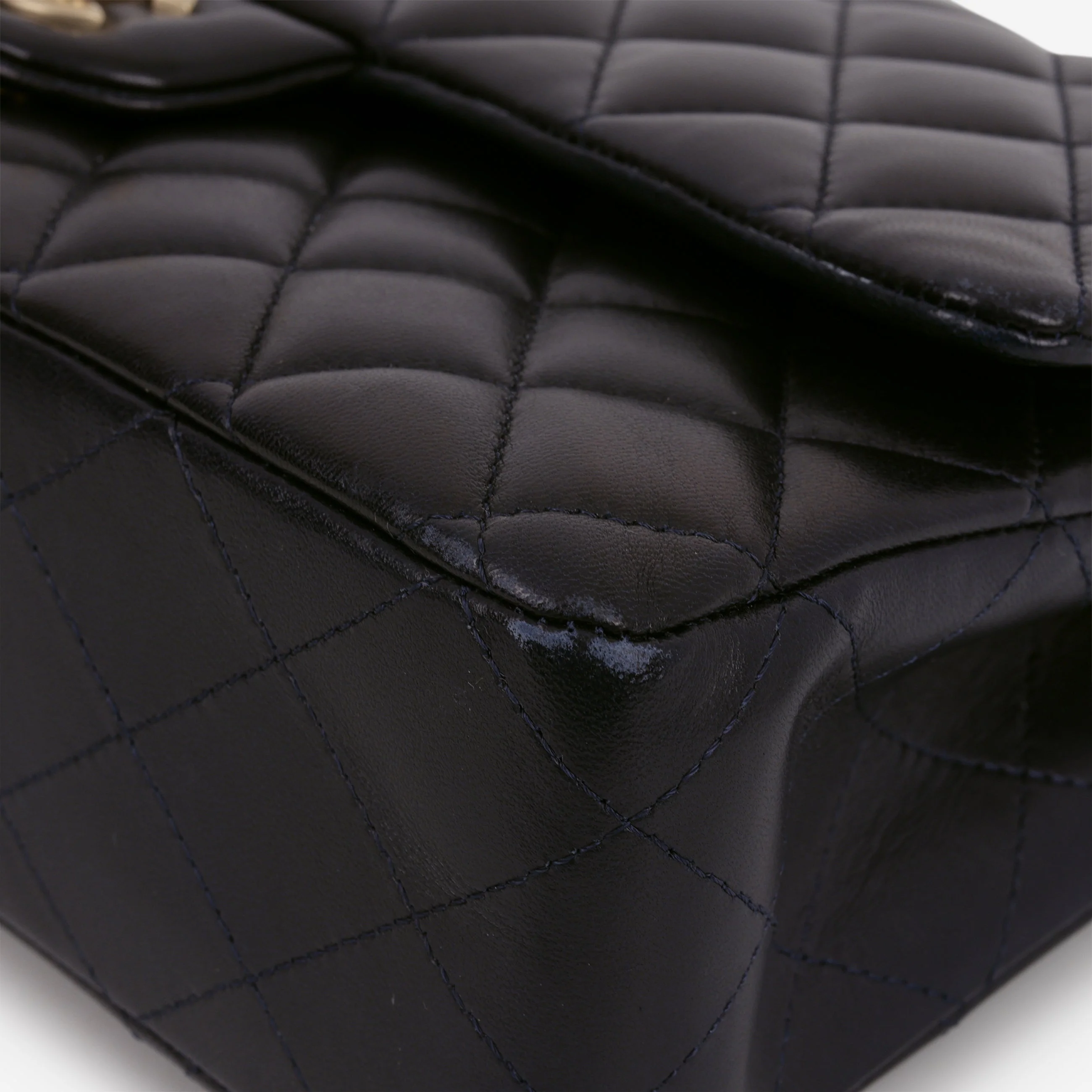 Chanel Medium Classic Flap - Navy Lambskin | Brushed Gold Hardware - Image 10