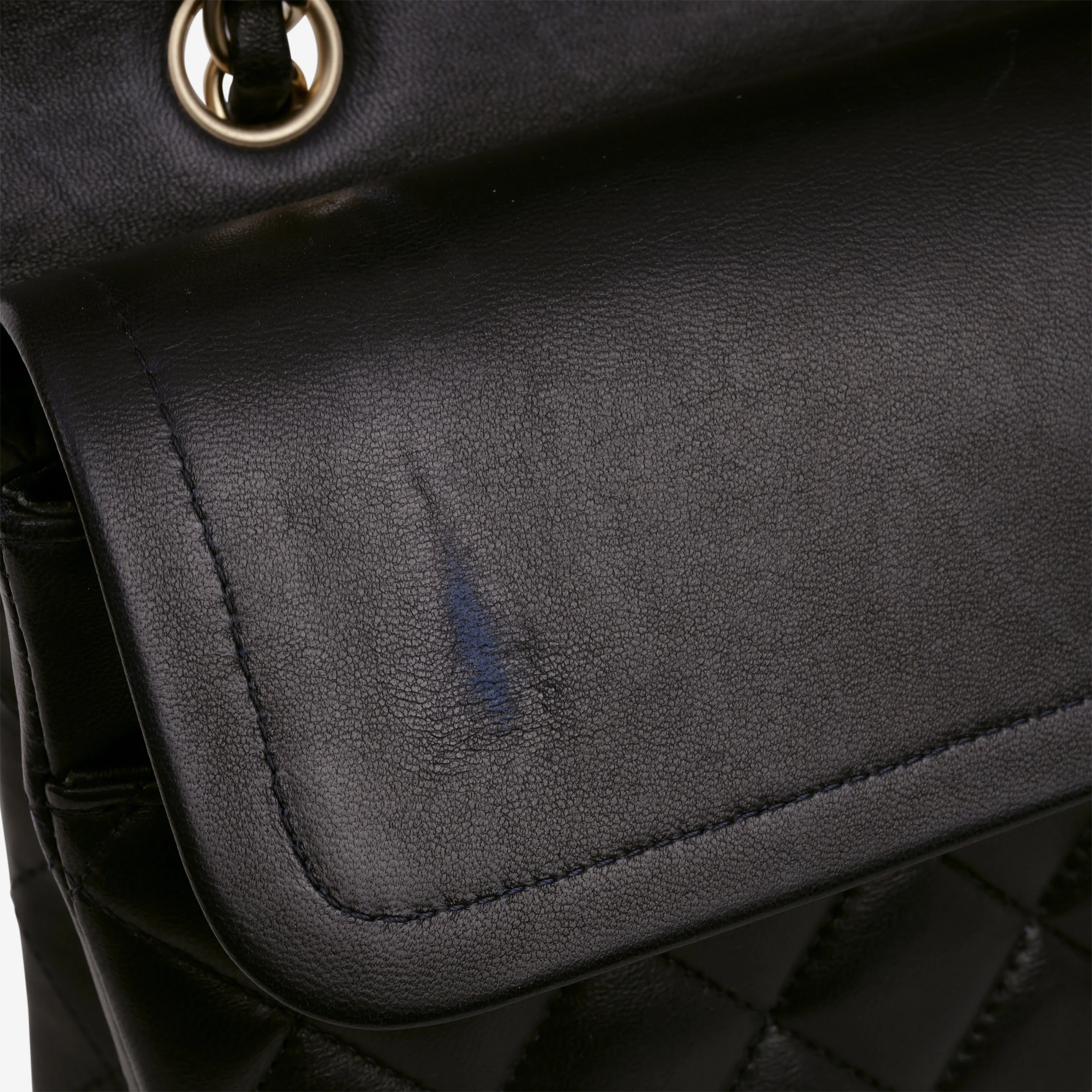 Chanel Medium Classic Flap - Navy Lambskin | Brushed Gold Hardware - Image 12