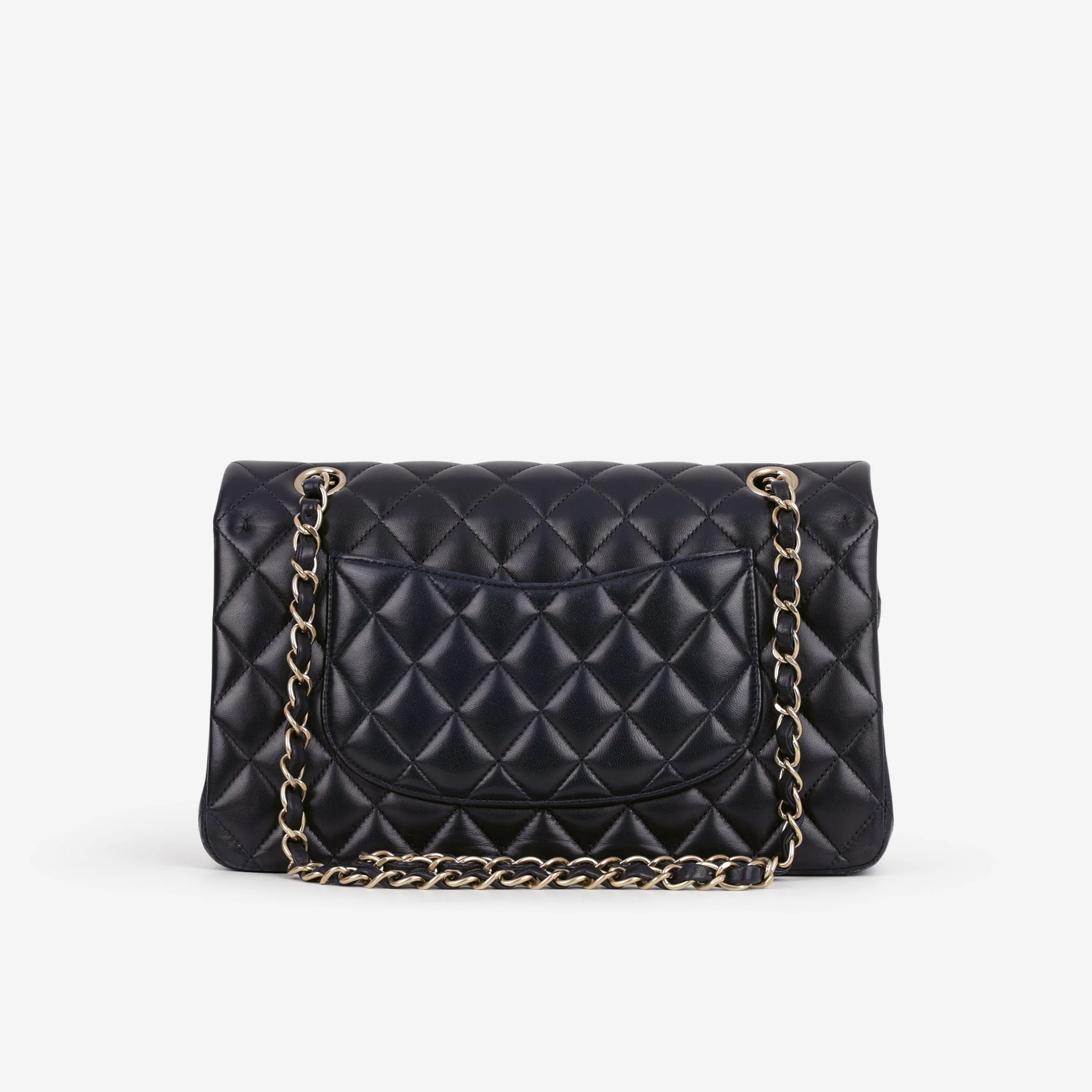 Chanel Medium Classic Flap - Navy Lambskin | Brushed Gold Hardware - Image 4