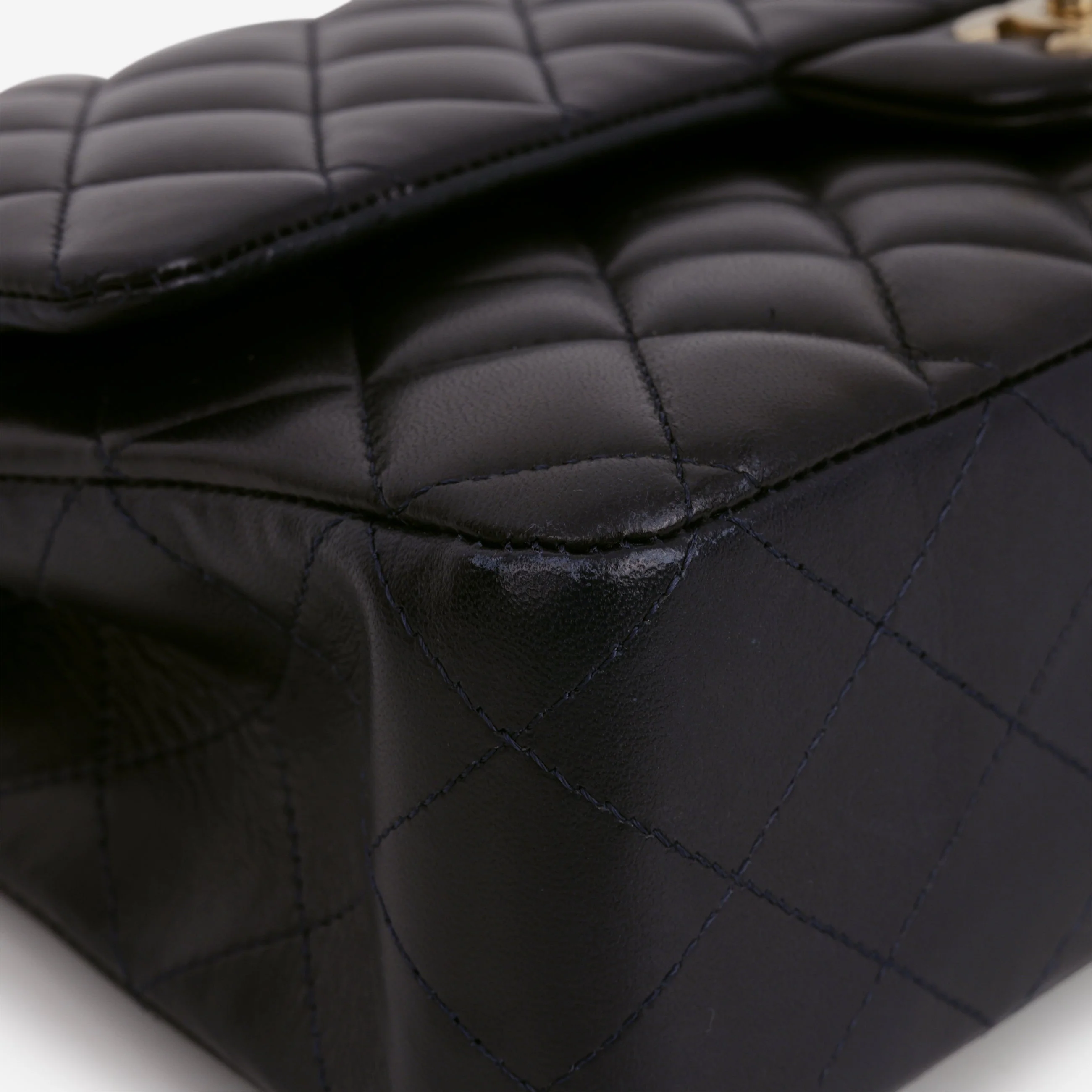 Chanel Medium Classic Flap - Navy Lambskin | Brushed Gold Hardware - Image 8