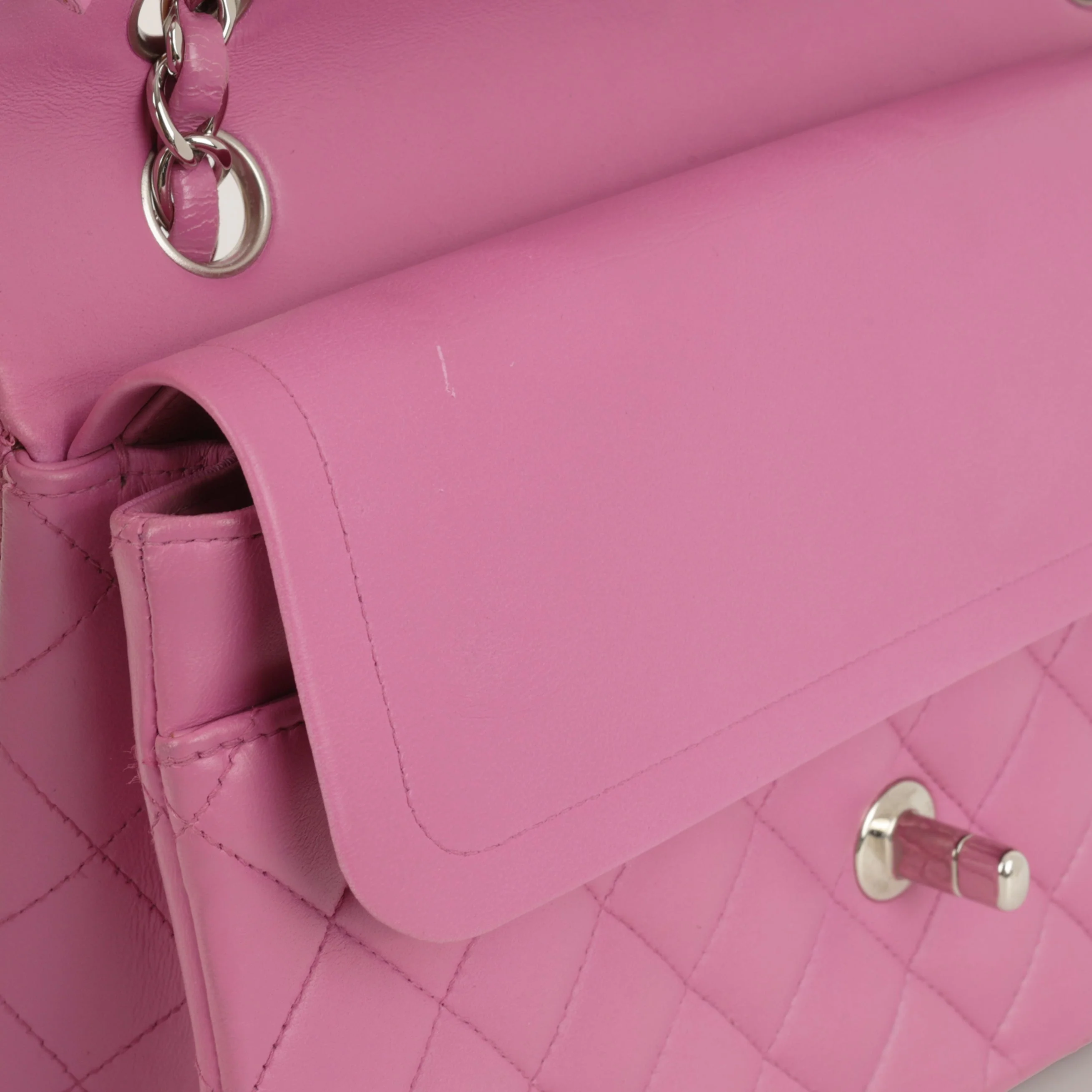 Chanel Medium Classic Flap - Purple Lambskin | Silver Hardware - Image 7