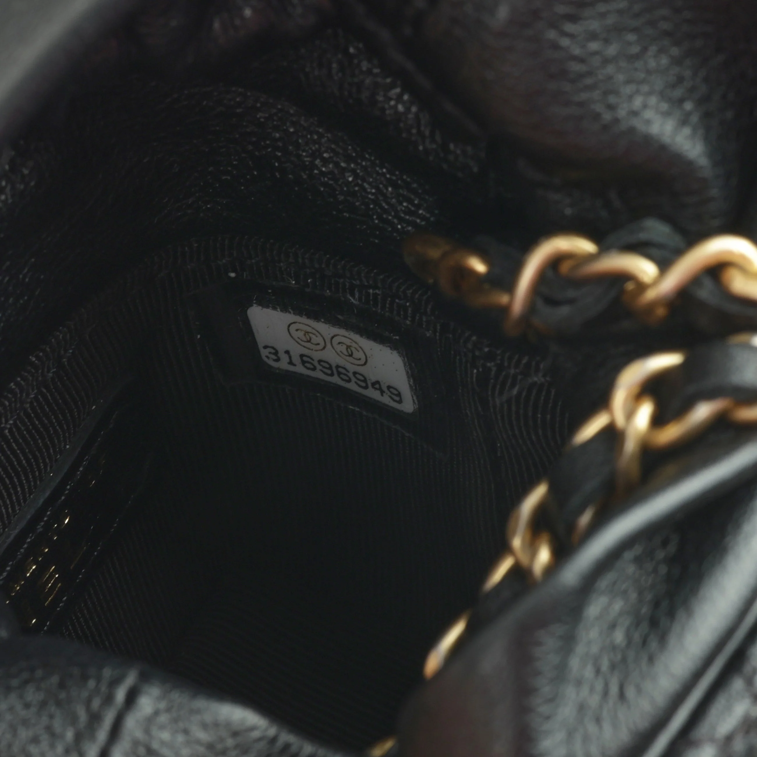 Chanel Micro Drawstring Bucket Bag - Black Lambskin | Aged Gold Hardware - Image 7