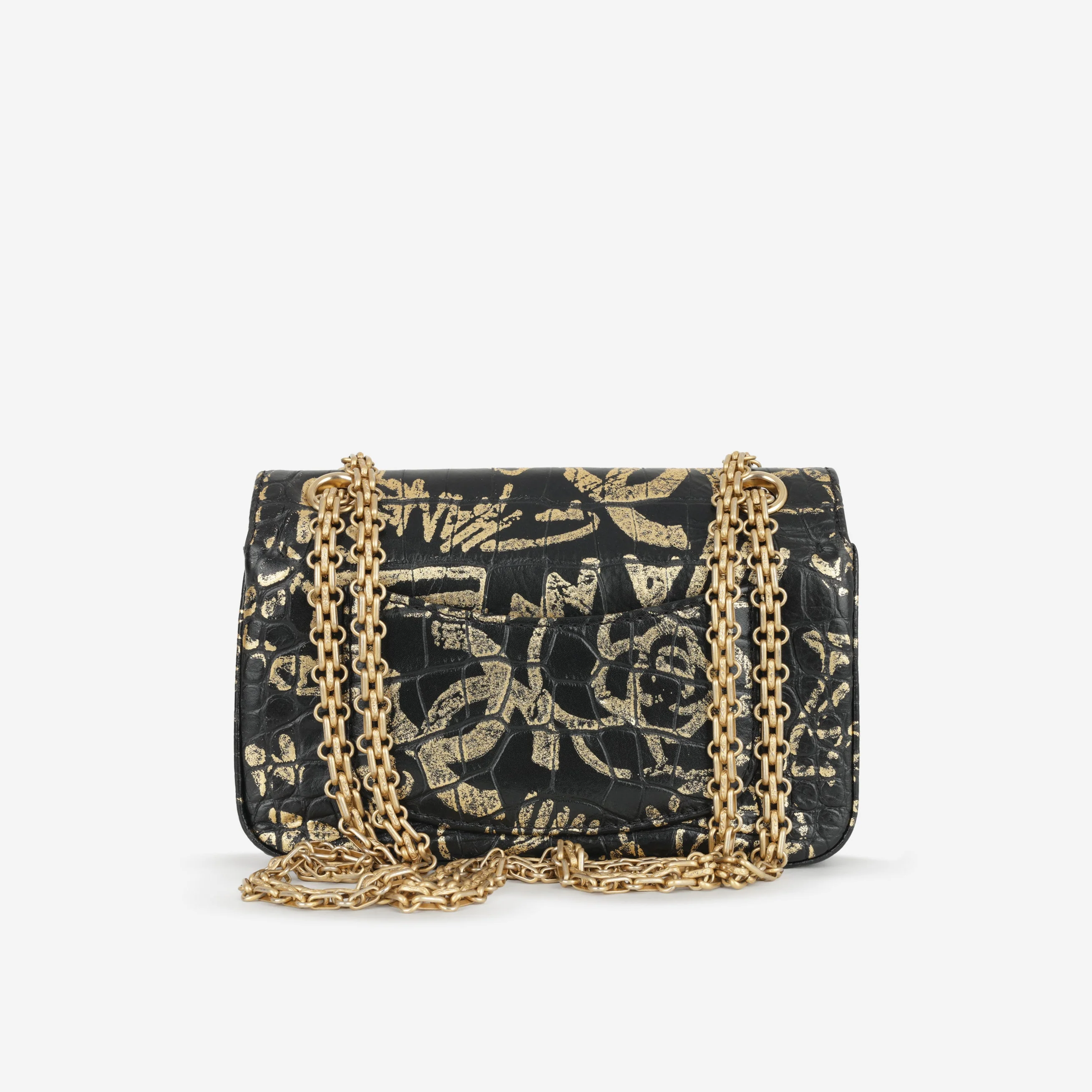 Chanel Mini 2.55 Reissue 224 - Graffiti Croc Embossed | Gold Hardware - Image 3