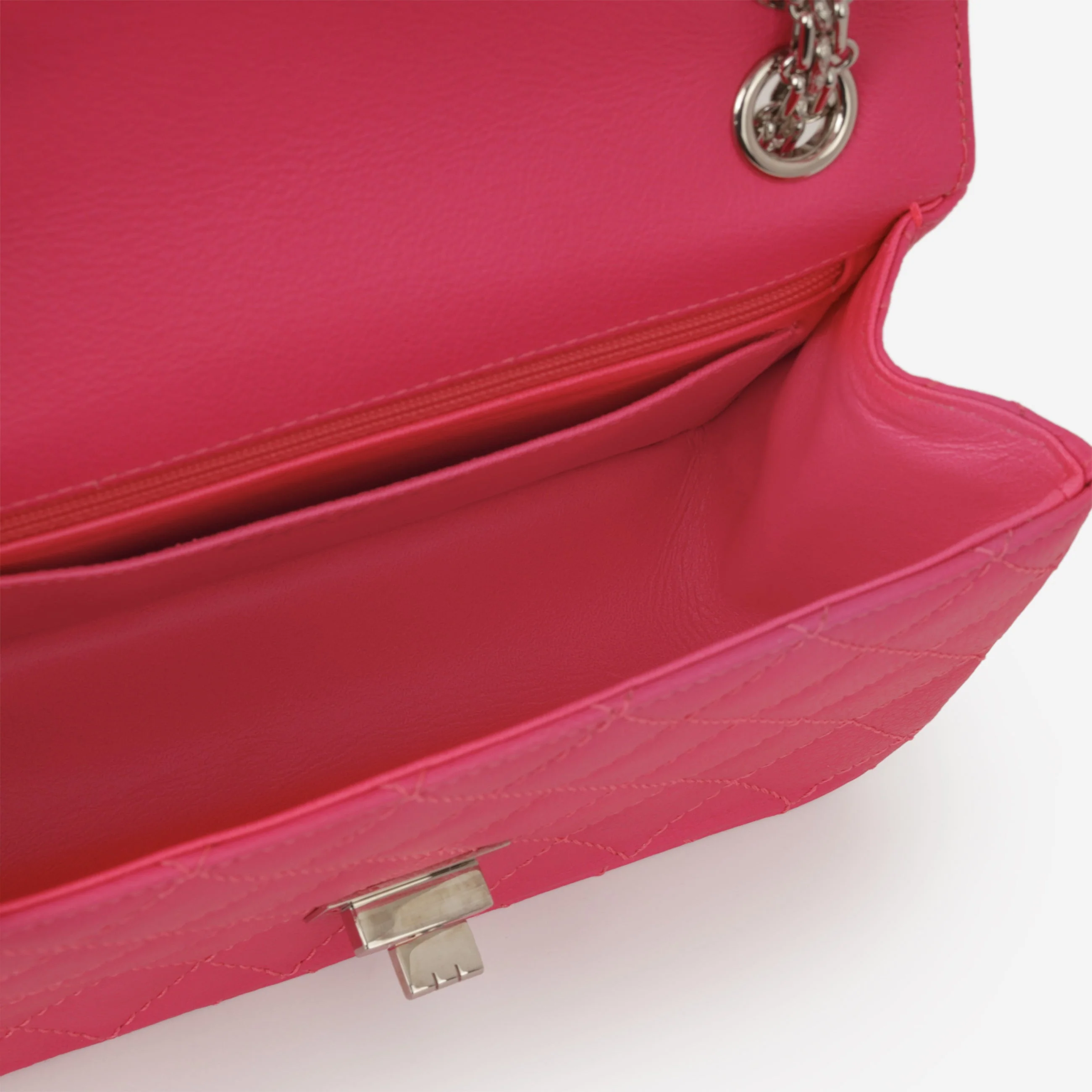Chanel Mini 2.55 Reissue 224 - Pink Goatskin | Silver Hardware - Image 5