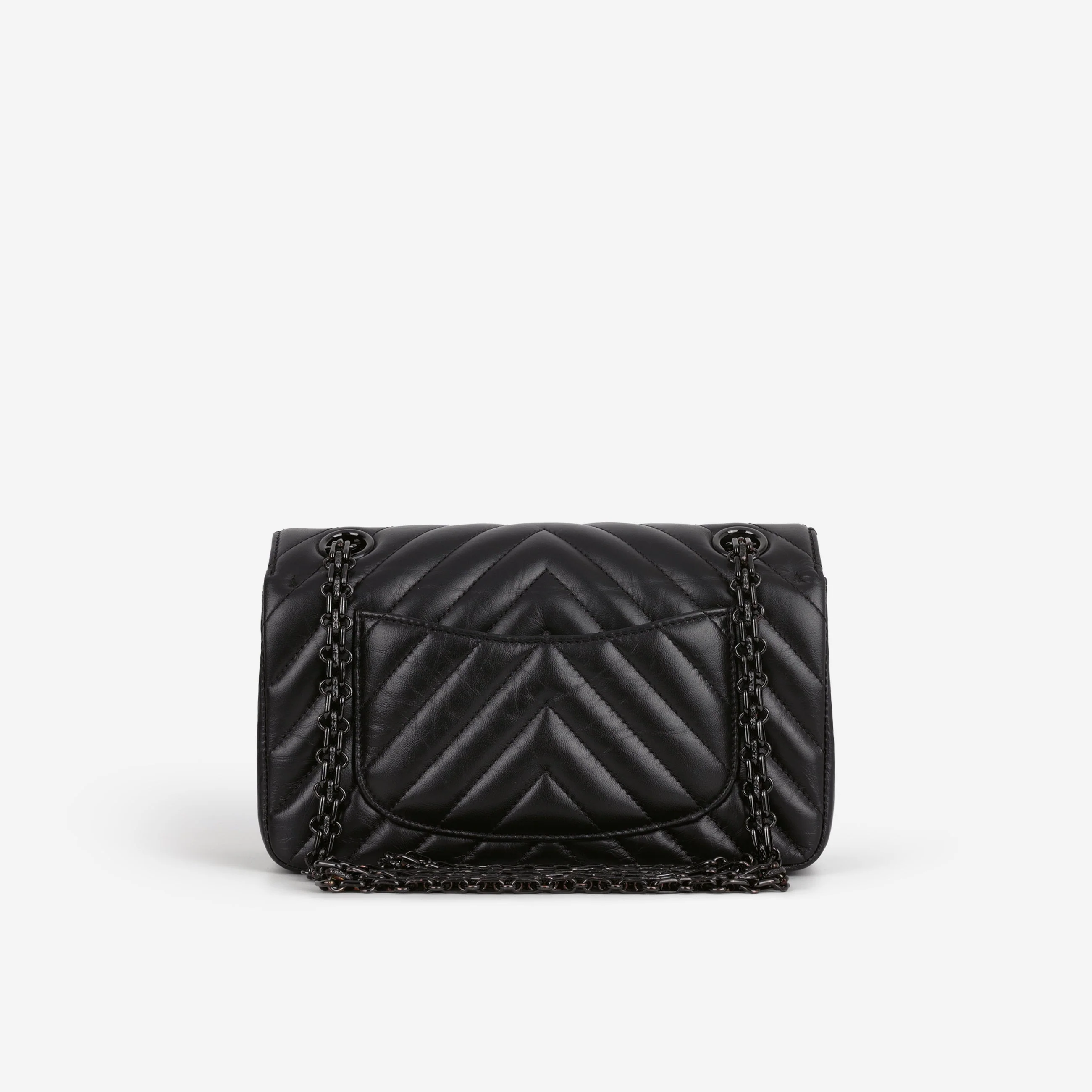 Chanel Mini 2.55 Reissue 224 - So Black Chevron Calfskin - Image 3