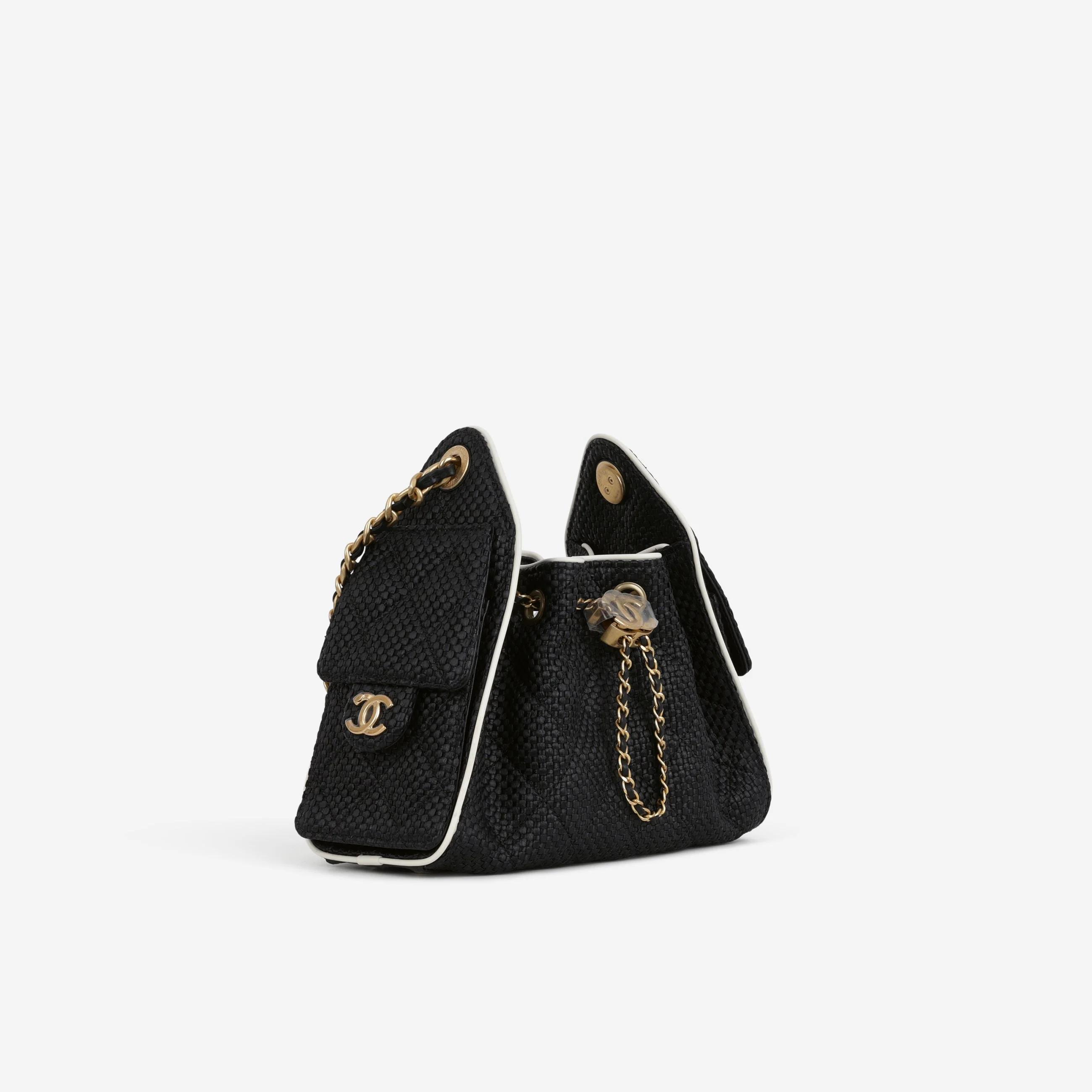 Chanel Mini 25 Hobo - Black Raffia | Gold Hardware - Image 2