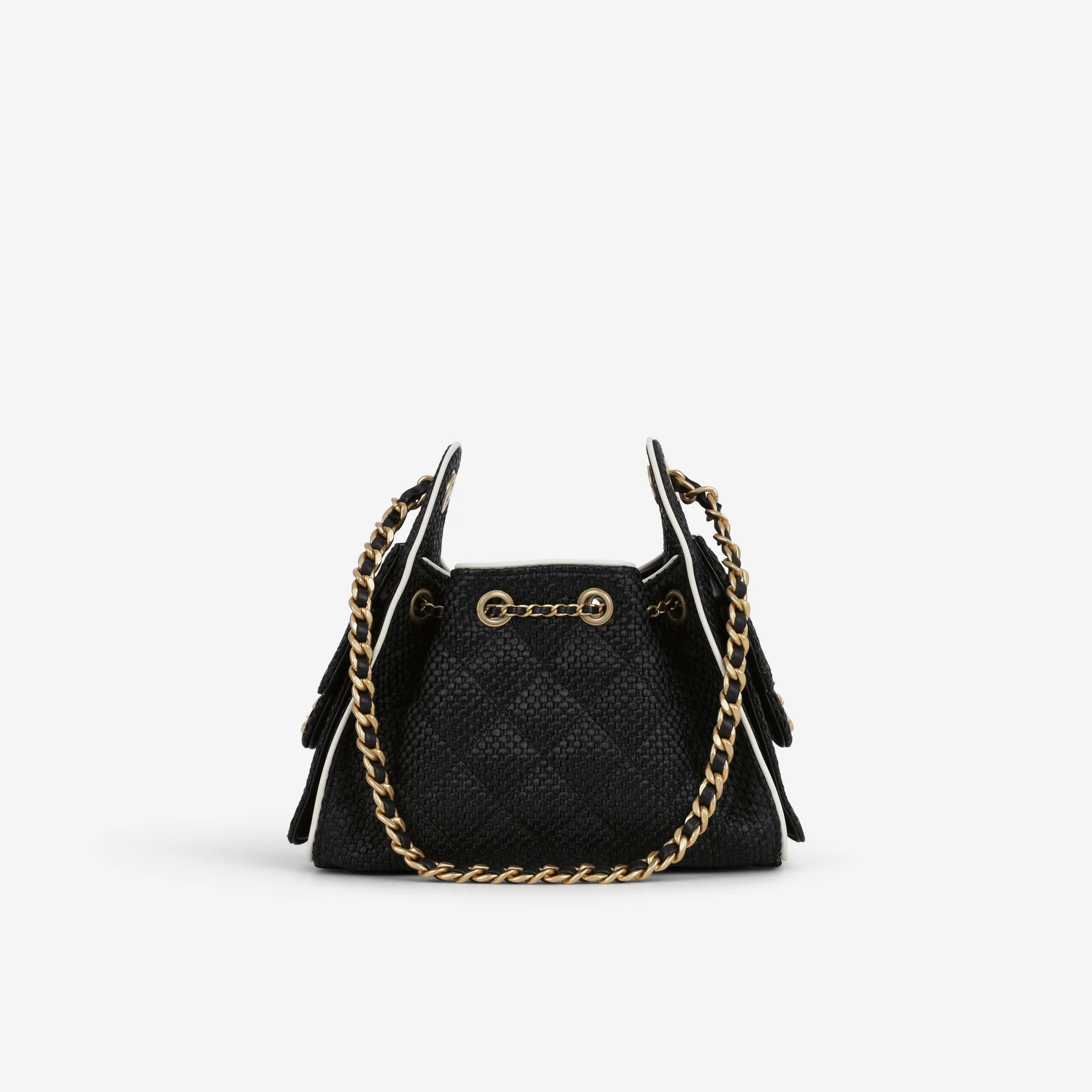 Chanel Mini 25 Hobo - Black Raffia | Gold Hardware - Image 3