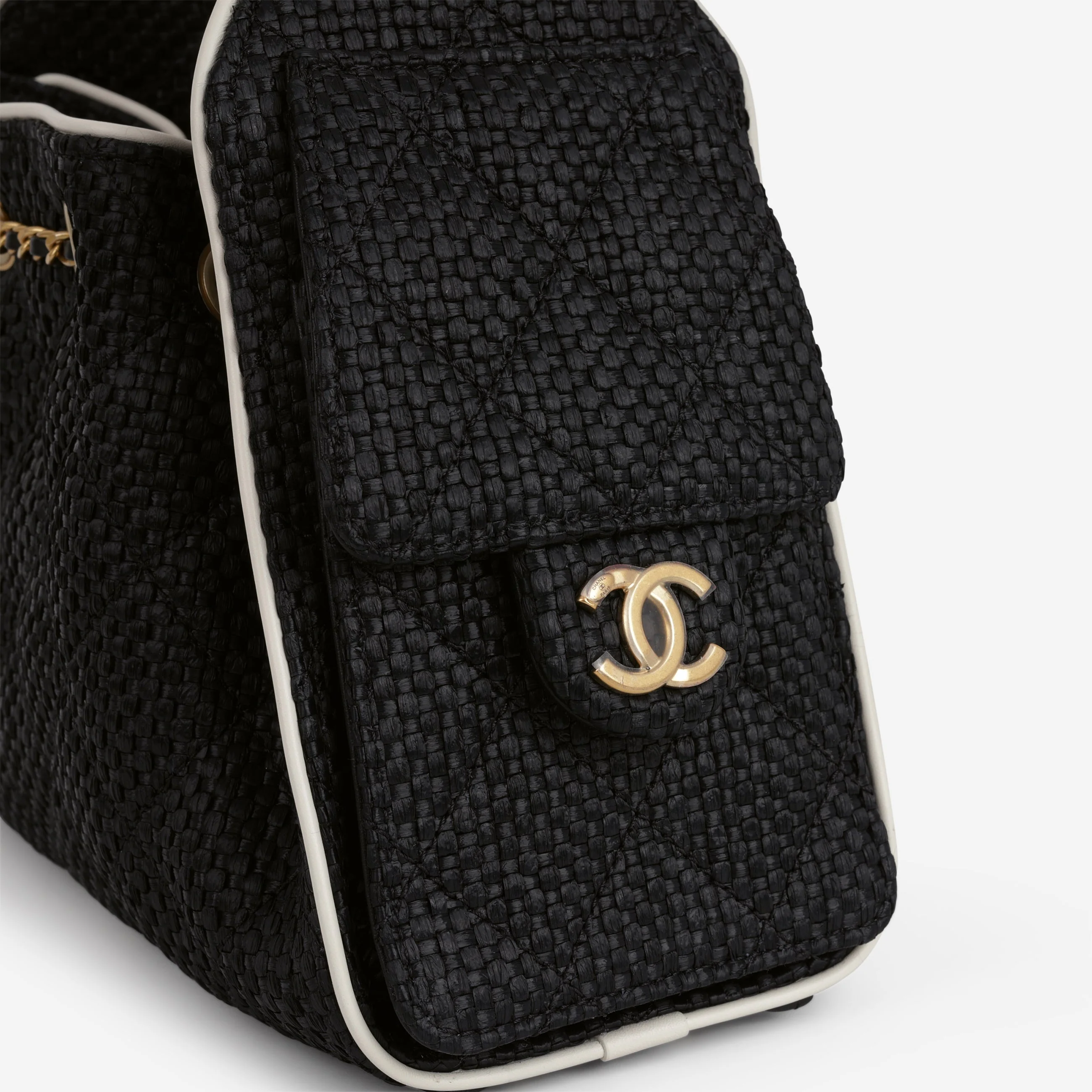 Chanel Mini 25 Hobo - Black Raffia | Gold Hardware - Image 9
