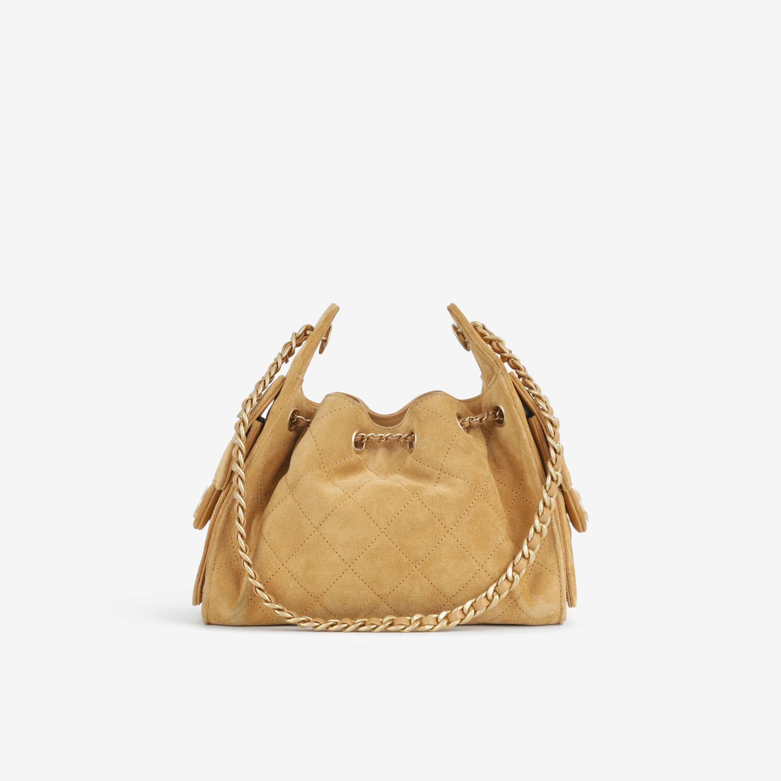 Chanel Mini 25 Hobo - Mustard Yellow Suede | Gold Hardware - Image 3