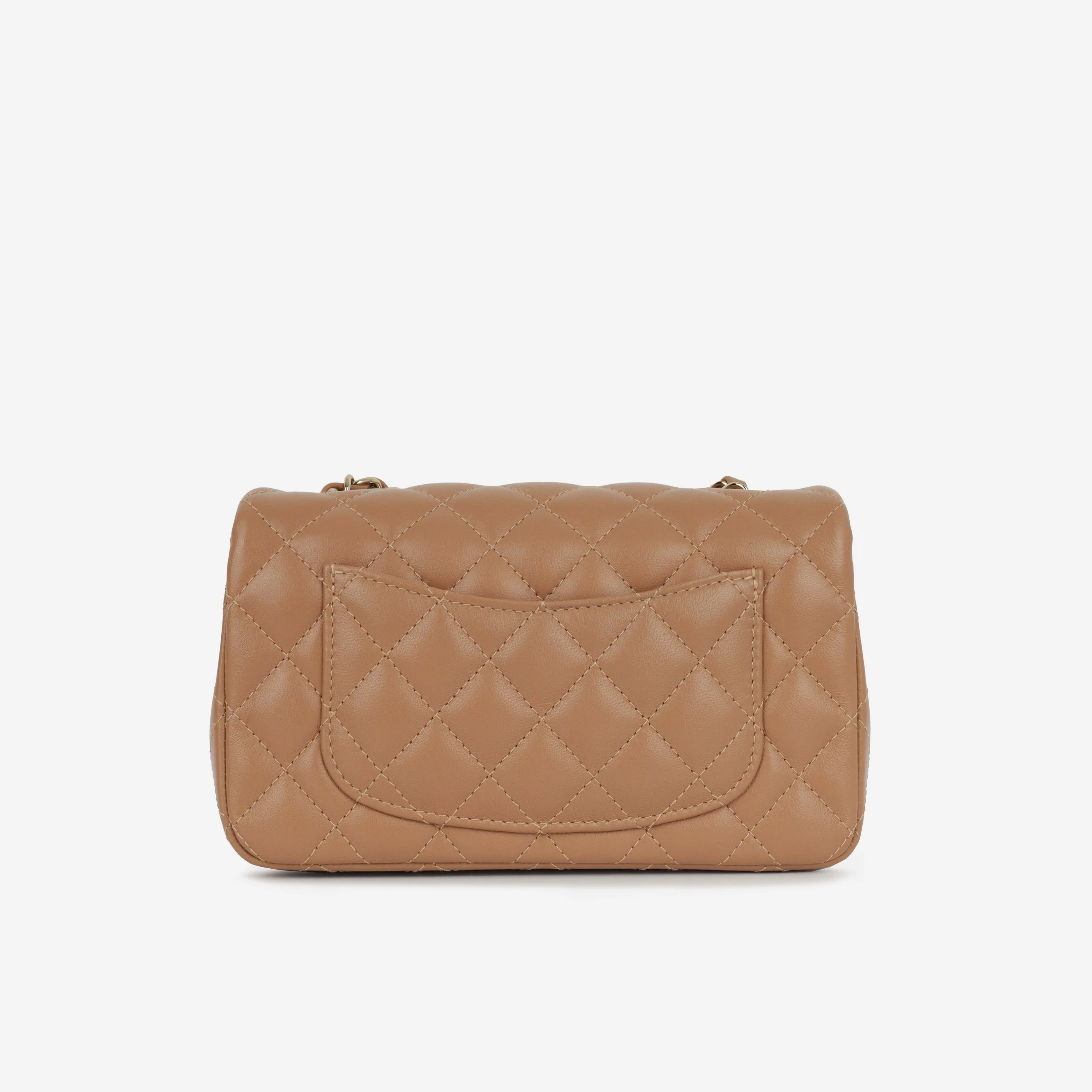 Chanel Mini Flap Rectangular - Caramel Lambskin | Champagne Gold Hardware - Image 3