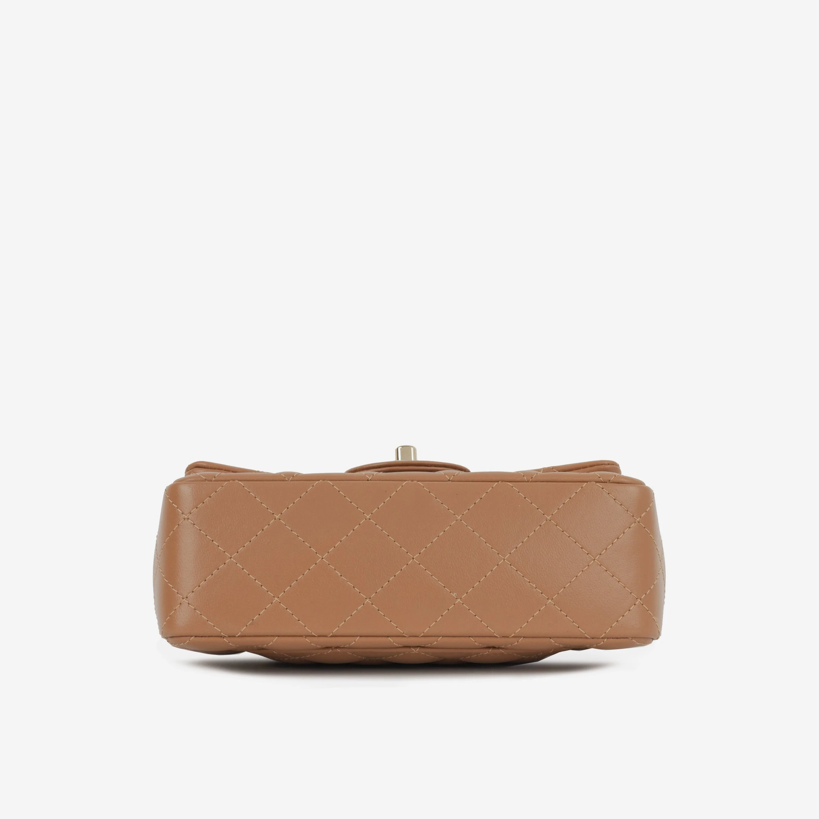 Chanel Mini Flap Rectangular - Caramel Lambskin | Champagne Gold Hardware - Image 5