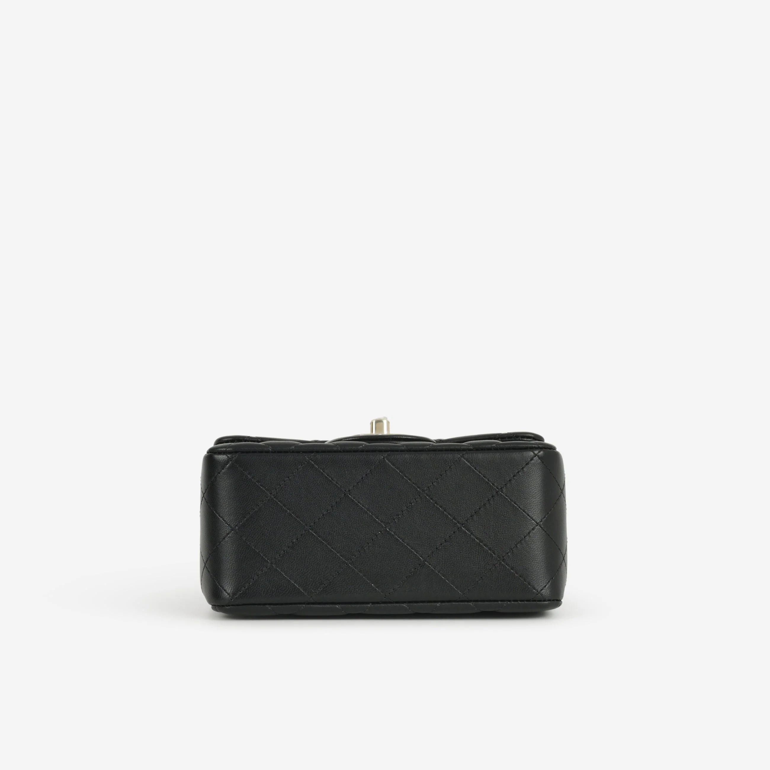 Chanel Mini Flap Square - Black Lambskin | Champagne Gold Hardware - Image 4