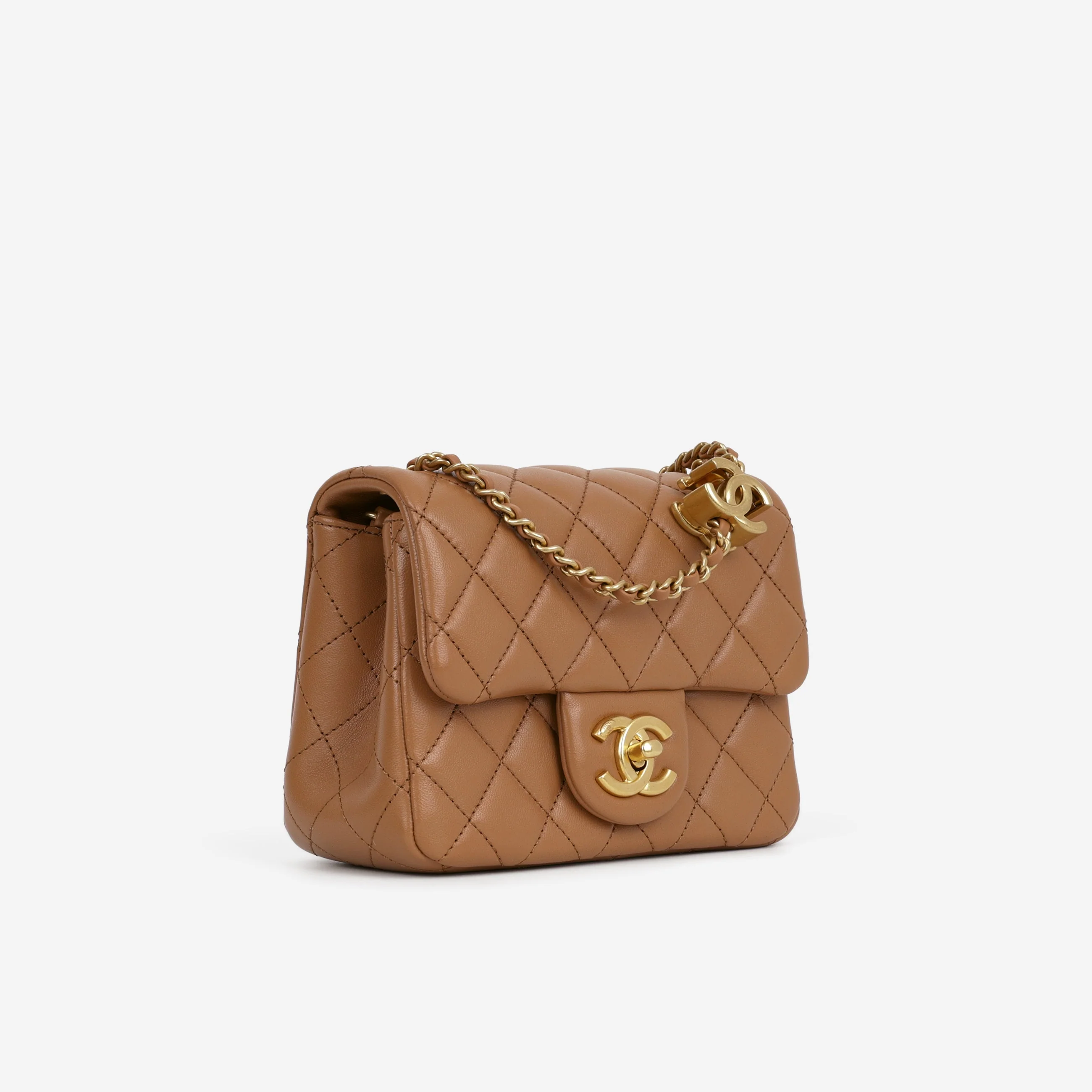Chanel Mini Flap Square CC Crush - Caramel Lambskin | Gold Hardware - Image 2