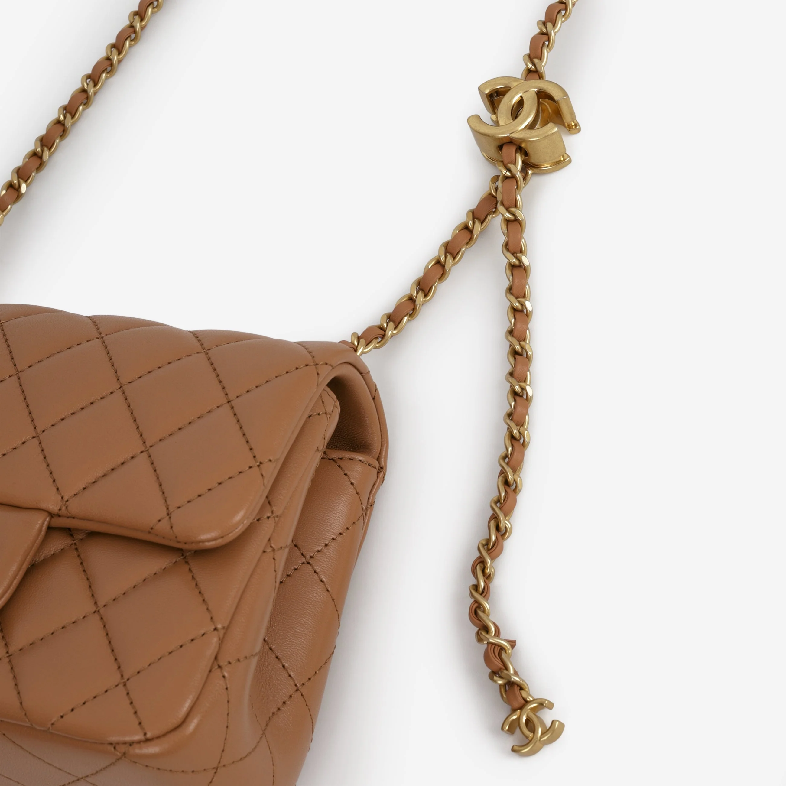 Chanel Mini Flap Square CC Crush - Caramel Lambskin | Gold Hardware - Image 5