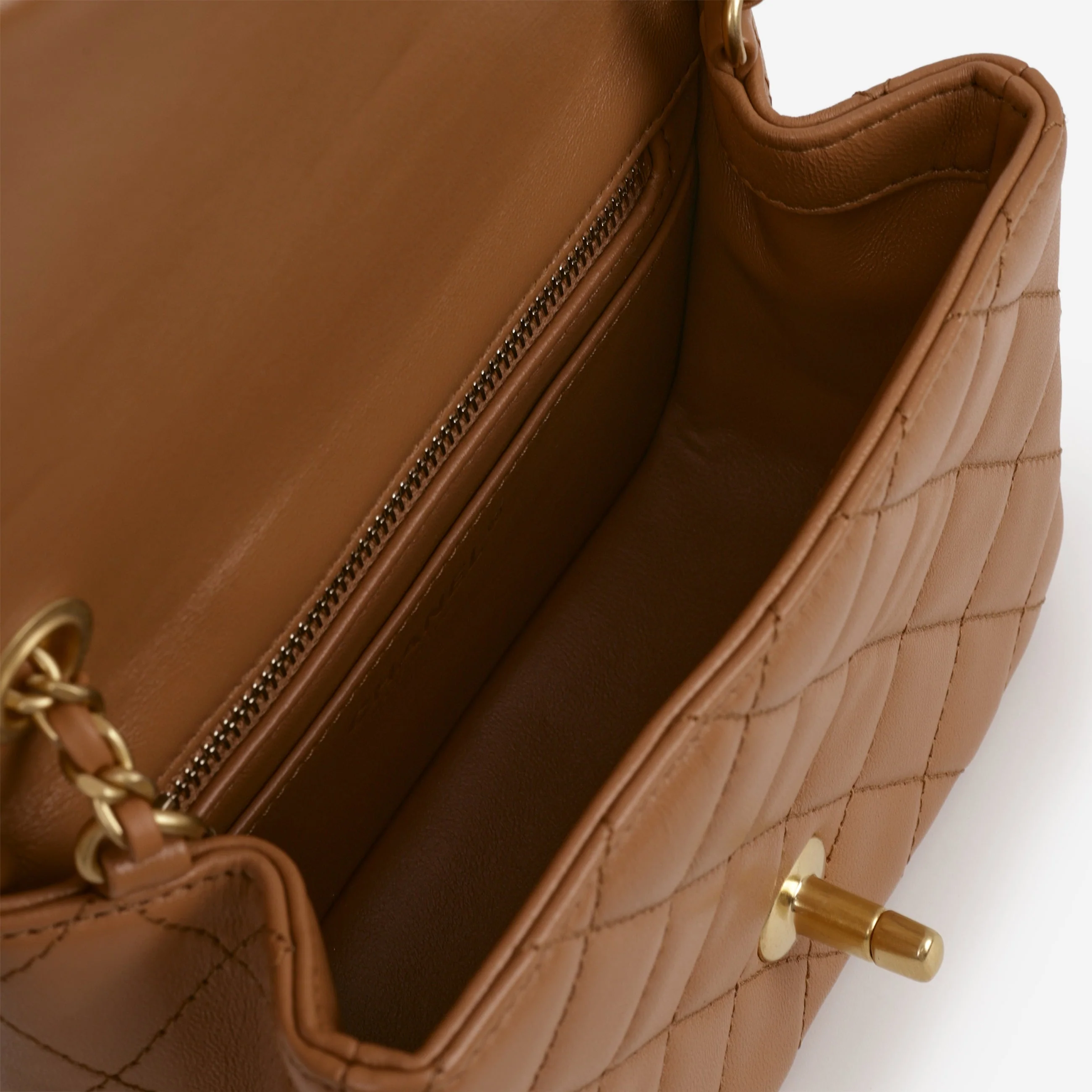 Chanel Mini Flap Square CC Crush - Caramel Lambskin | Gold Hardware - Image 6