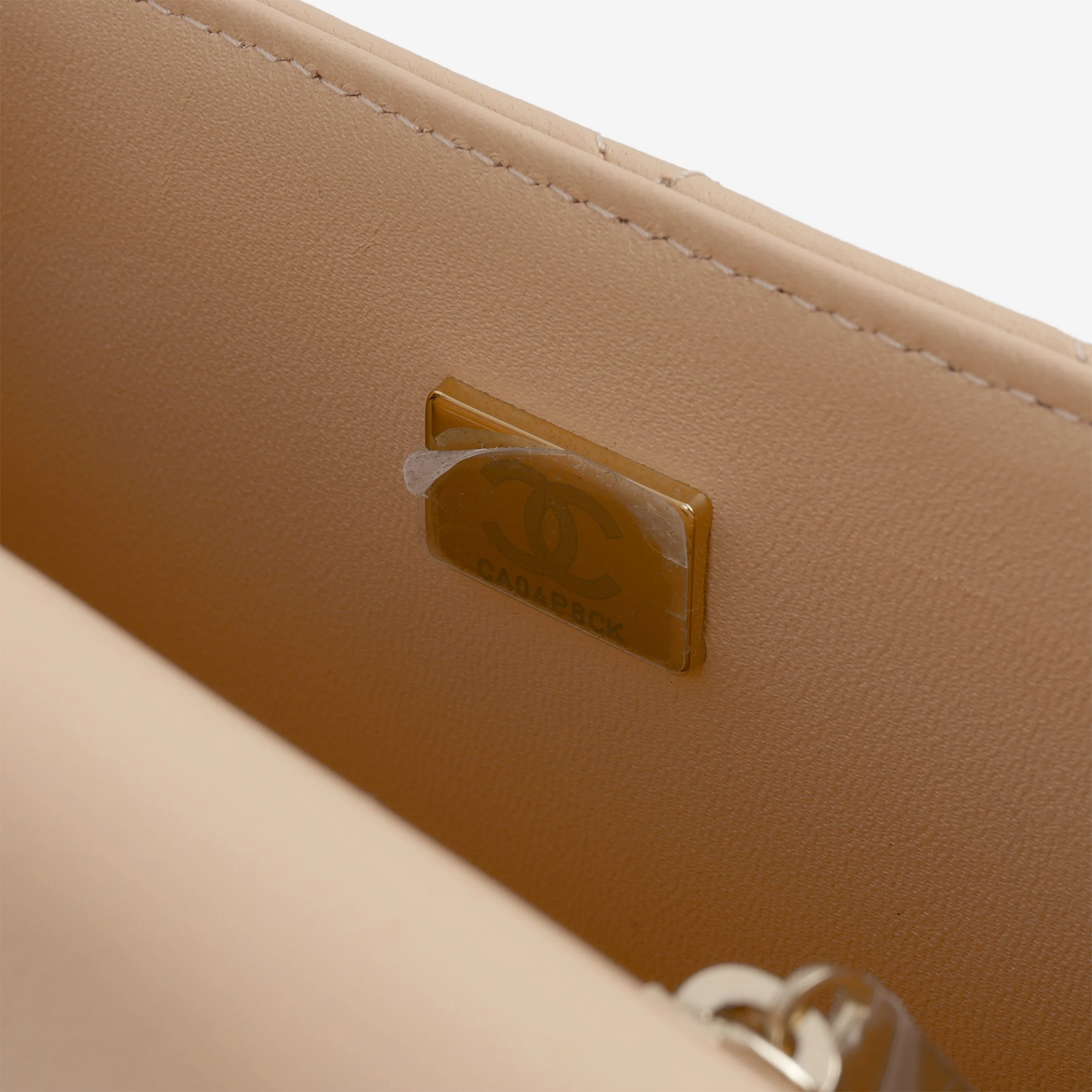 Chanel Mini Flap Square - Peach Lambskin | Champagne Gold Hardware - Image 6
